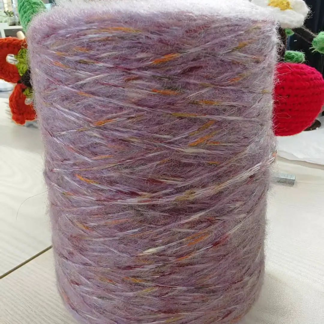 China Yarn for Open Cardigan (Sweater),Full-Zipper Cardigan (Sweater),Half-Zipper Cardigan (Sweater),Shirt Long Sleeve Button (Sweater) Mossy Yarn Fancy Yarn Recycled Polyester Acrylic violet color buy from China wholesaler bulk order at wholesale price free worldwide shipping Alibaba