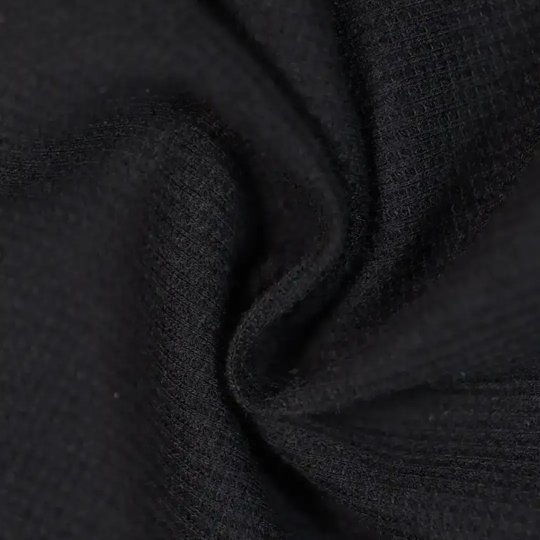 China Fabric for T-Shirt,Polo Shirt Waffle Knit Fabric Polyester Spandex black color buy from China wholesaler bulk order at wholesale price free worldwide shipping Alibaba