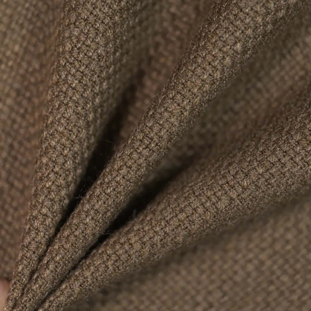 China Fabric for Overcoat Woolen Jacquard Woolen Polyester Rayon Acrylic brown color buy from China wholesaler bulk order at wholesale price free worldwide shipping Alibaba
