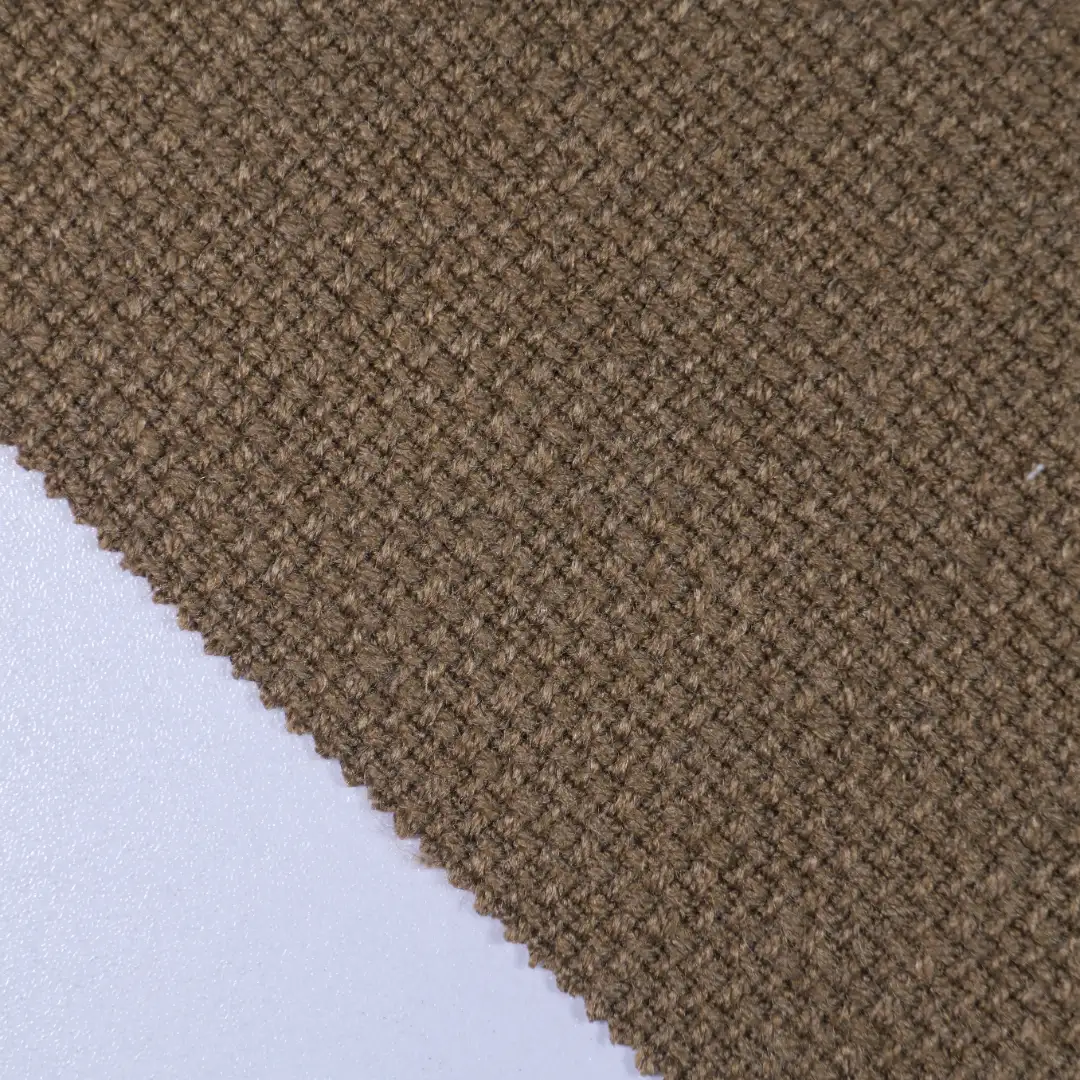 China Fabric for Overcoat Woolen Jacquard Woolen Polyester Rayon Acrylic brown color buy from China wholesaler bulk order at wholesale price free worldwide shipping Alibaba