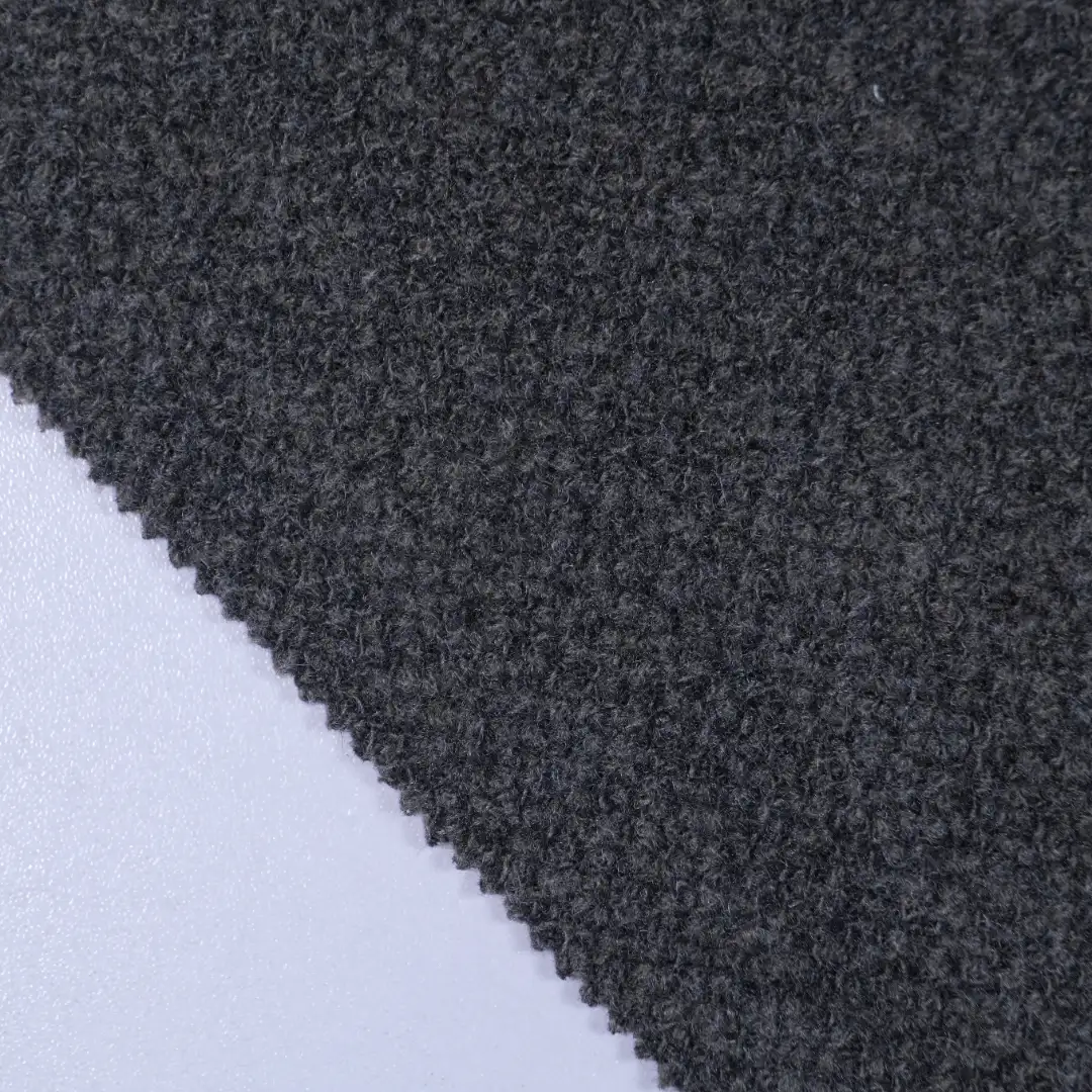 China Fabric for Overcoat Loop Pile Woolen Woolen PET Polyester Wool Rayon grey color buy from China wholesaler bulk order at wholesale price free worldwide shipping Alibaba