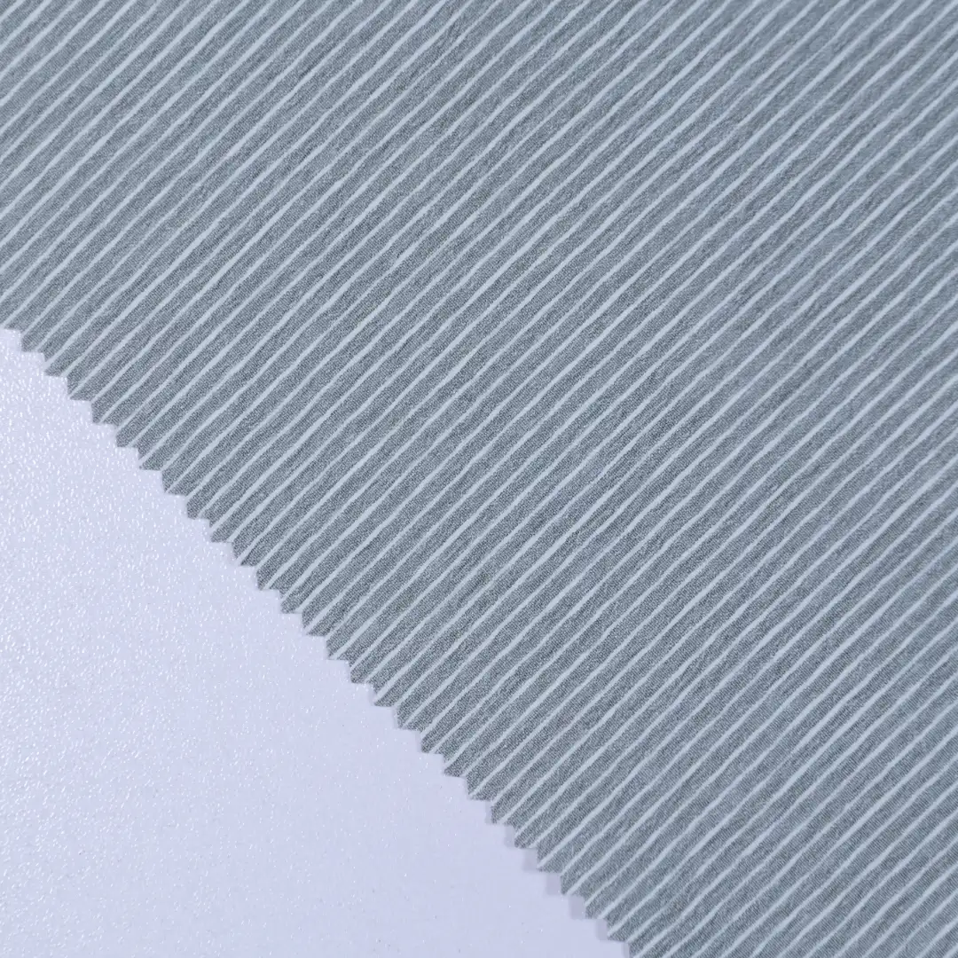 China Fabric for Shirt,Skirt Yarn Dyed Stripe Synthetic Woven Fabric Polyester grey color buy from China wholesaler bulk order at wholesale price free worldwide shipping Alibaba