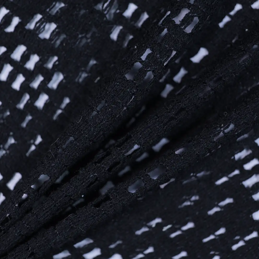 China Fabric for T-Shirt,Polo Shirt,Skirt Lace Knit Fabric Polyester Cotton black color buy from China wholesaler bulk order at wholesale price free worldwide shipping Alibaba