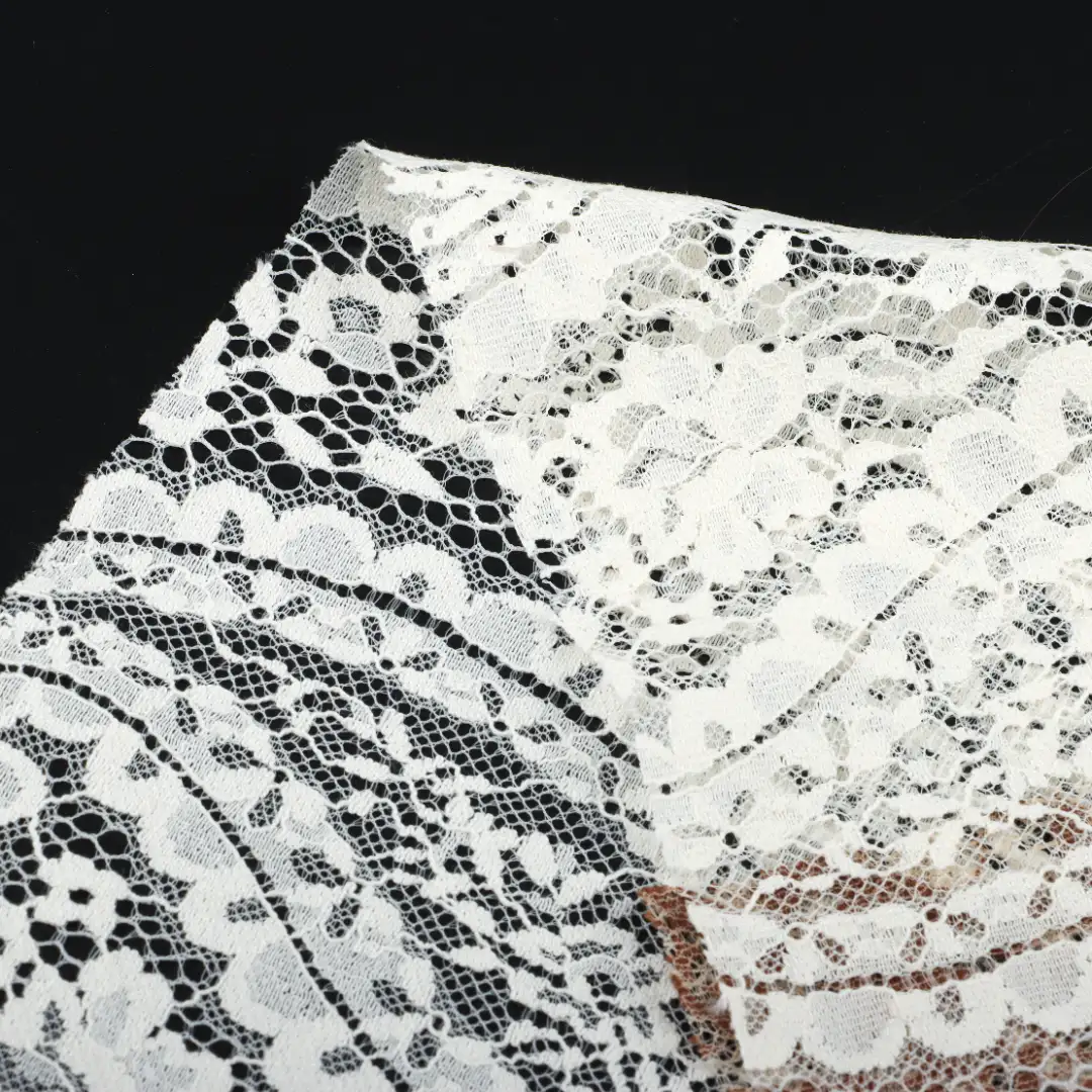 China Fabric for Skirt,Swimsuits Lace Knit Fabric Cotton Nylon white black Light-peach coffee orange color buy from China wholesaler bulk order at wholesale price free worldwide shipping Alibaba