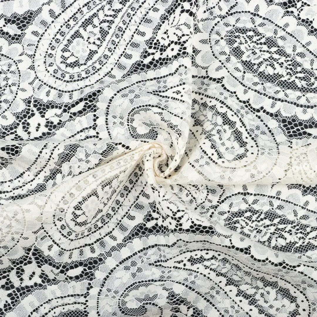 China Fabric for Skirt,Swimsuits Lace Knit Fabric Cotton Nylon white black Light-peach coffee orange color buy from China wholesaler bulk order at wholesale price free worldwide shipping Alibaba