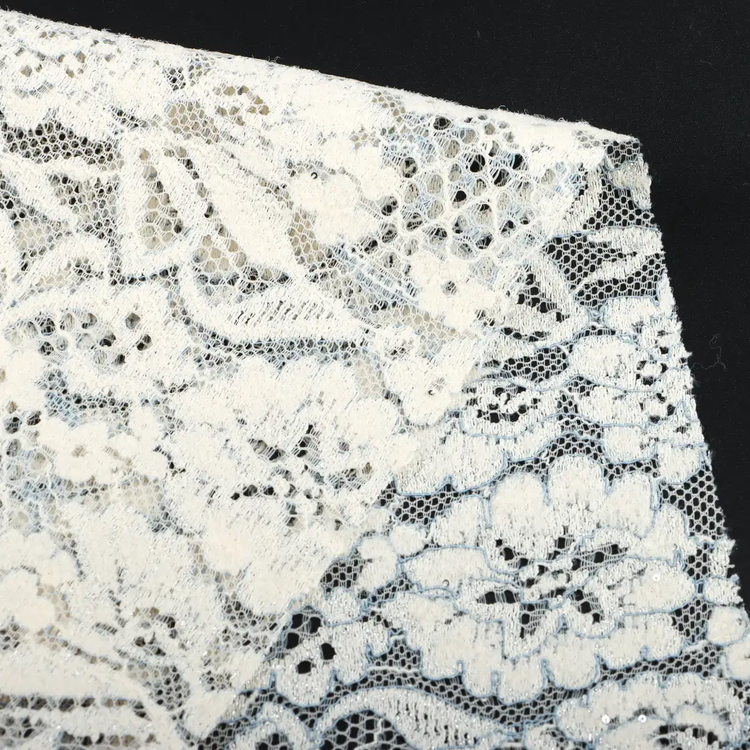 China Fabric for Crop Top,Lingerie,Skirt,Shorts Lace Knit Fabric Nylon Polyester white、black、blue and Light peach、pink and Light peach、date red color buy from China wholesaler bulk order at wholesale price free worldwide shipping Alibaba