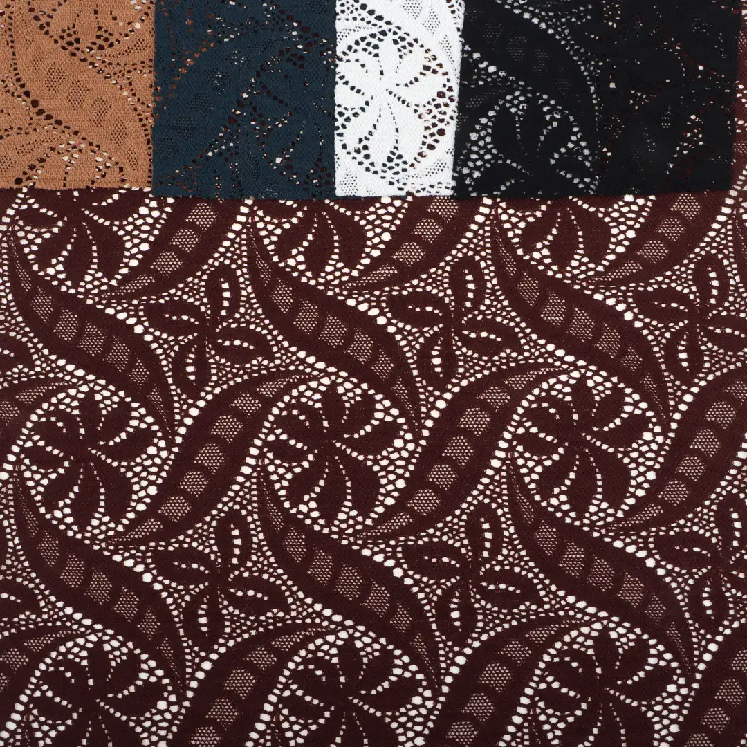 China Fabric for Crop Top,Lingerie,Skirt,Shorts Lace Knit Fabric Polyester Spandex white black khaki navy coffee color buy from China wholesaler bulk order at wholesale price free worldwide shipping Alibaba