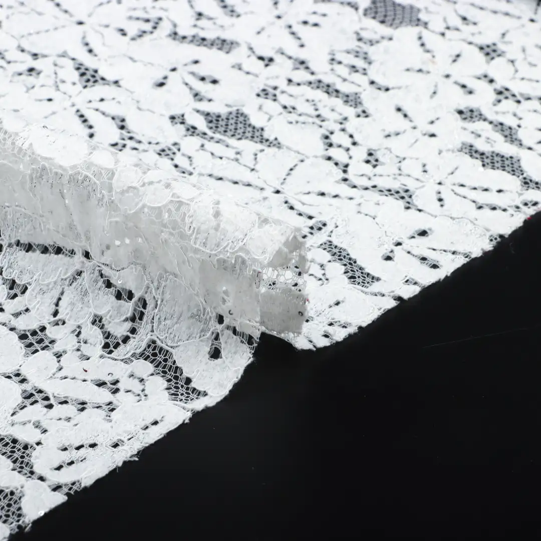 China Fabric for Crop Top,Lingerie,Skirt Lace Knit Fabric Polyester Nylon white、black、Light-peach and gray、white and pink、date red color buy from China wholesaler bulk order at wholesale price free worldwide shipping Alibaba
