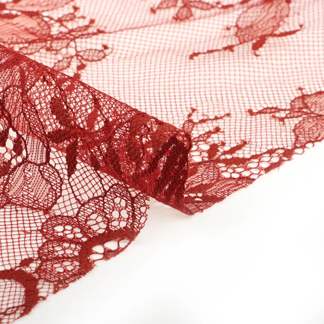 China Fabric for Tank Top,Crop Top,Lingerie,Skirt Lace Knit Fabric Nylon white、black、dark red、reddish brown color buy from China wholesaler bulk order at wholesale price free worldwide shipping Alibaba