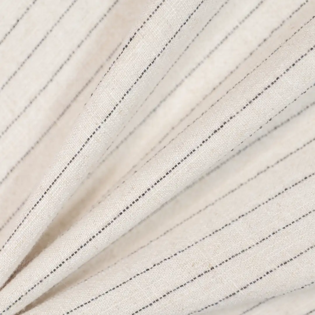 China Fabric for Shirt,Skirt,Loungewear Yarn Dyed Stripe Woven Blended Fabric Rayon Flax Polyester Beige color buy from China wholesaler bulk order at wholesale price free worldwide shipping Alibaba