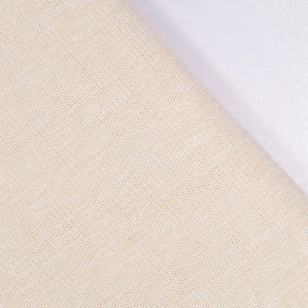 China Fabric for Puffball Strappy Dress,Long Sleeve Base Layer Top,Tank Wrap Midi Dress Single Jersey Knit Fabric Polyester Rayon Elastane rice color buy from China wholesaler bulk order at wholesale price free worldwide shipping Alibaba