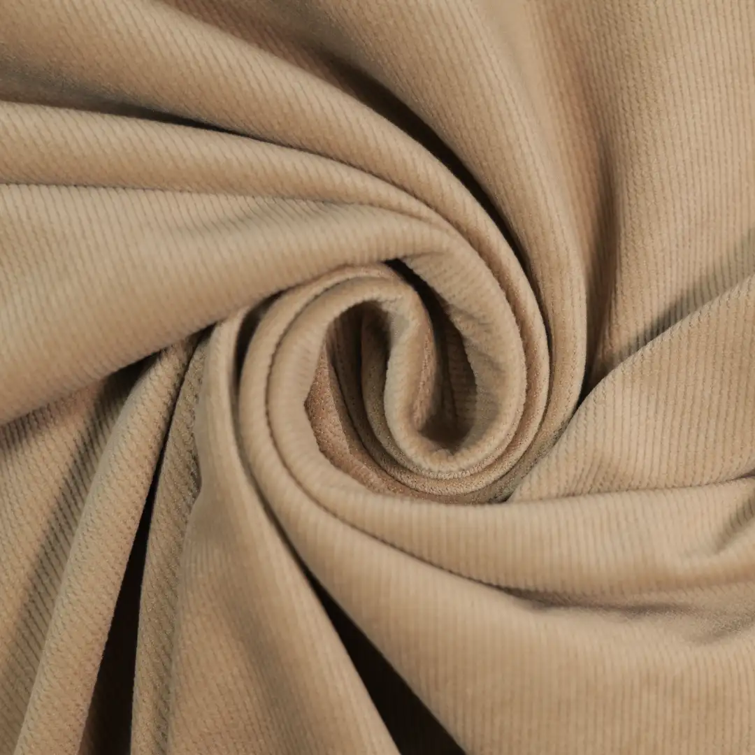 China Fabric for Pants,Girls Crew Neck Coat,Womens Drawstring Lantern Pants knitted Corduroy Knit Fabric Polyester coffee color buy from China wholesaler bulk order at wholesale price free worldwide shipping Alibaba