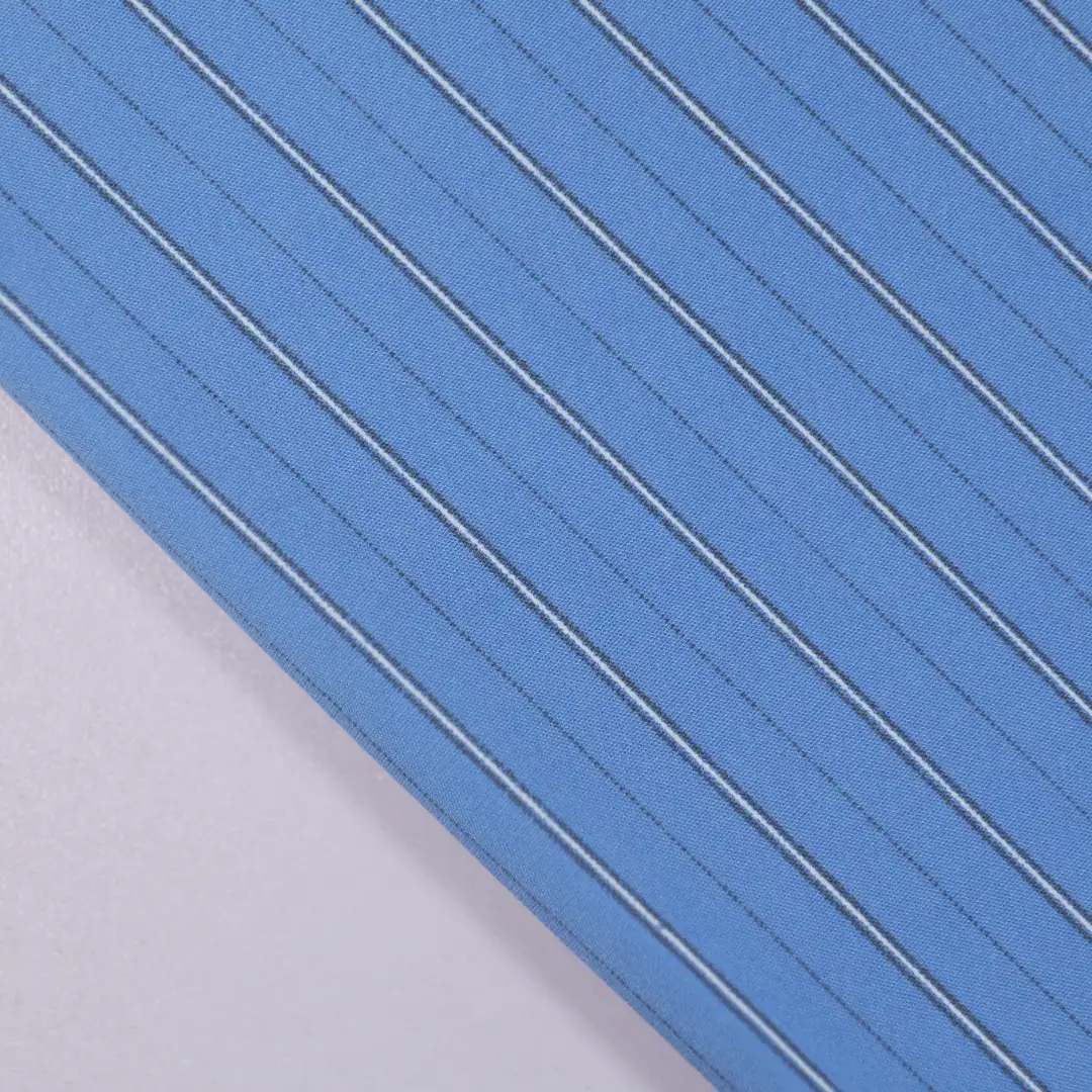 China Fabric for Shirt,Skirt Yarn Dyed Stripe Woven Blended Fabric Cotton Lyocell Rayon Nylon blue color buy from China wholesaler bulk order at wholesale price free worldwide shipping Alibaba
