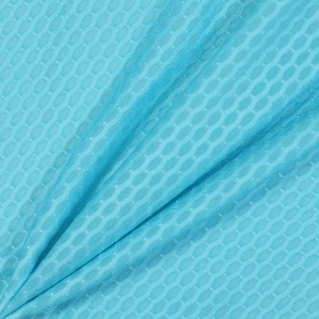 China Fabric for T-Shirt,Yoga Clothes Mesh Knit Fabric Polyester Spandex blue color buy from China wholesaler bulk order at wholesale price free worldwide shipping Alibaba
