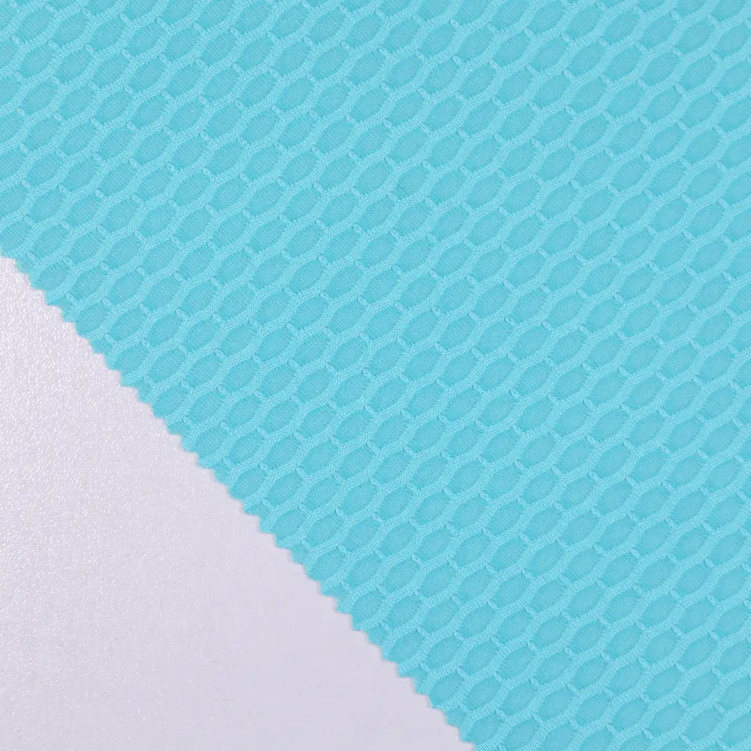 China Fabric for T-Shirt,Yoga Clothes Mesh Knit Fabric Polyester Spandex blue color buy from China wholesaler bulk order at wholesale price free worldwide shipping Alibaba