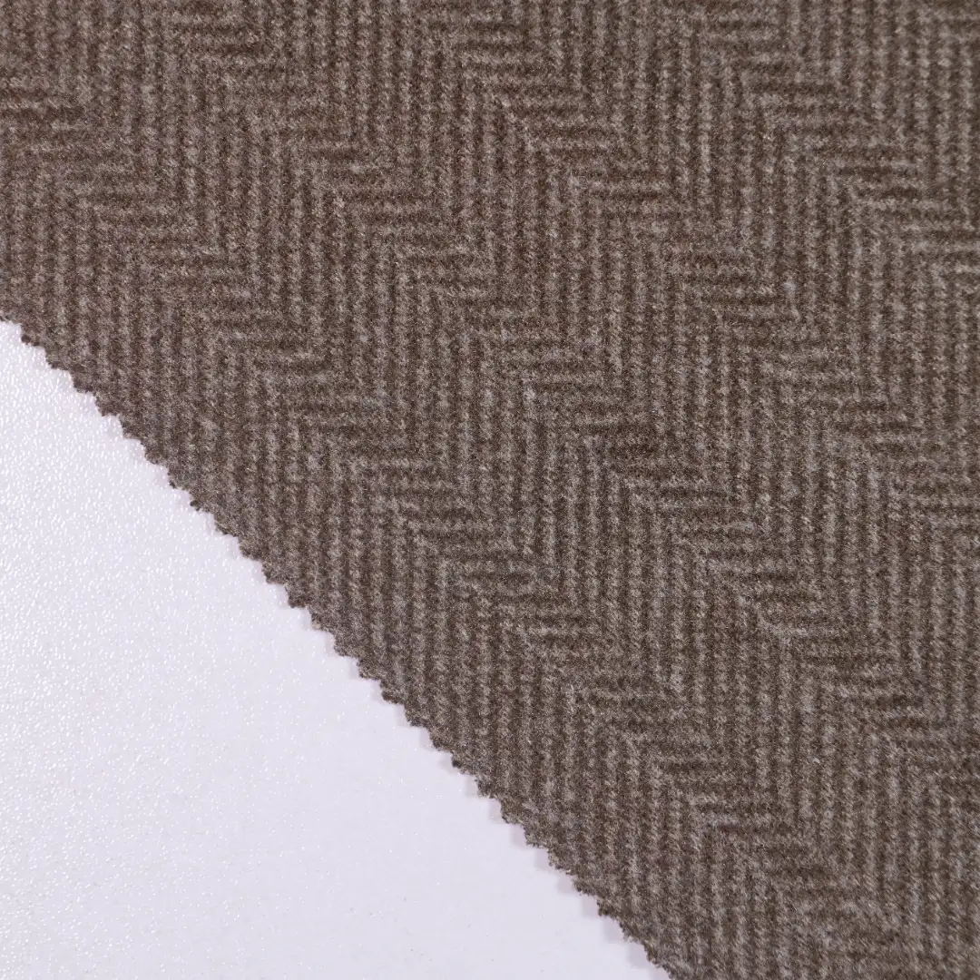 China Fabric for Blazer,Trench Coat,Overcoat Woolen Herringbone Woolen Polyester BRAUN color buy from China wholesaler bulk order at wholesale price free worldwide shipping Alibaba