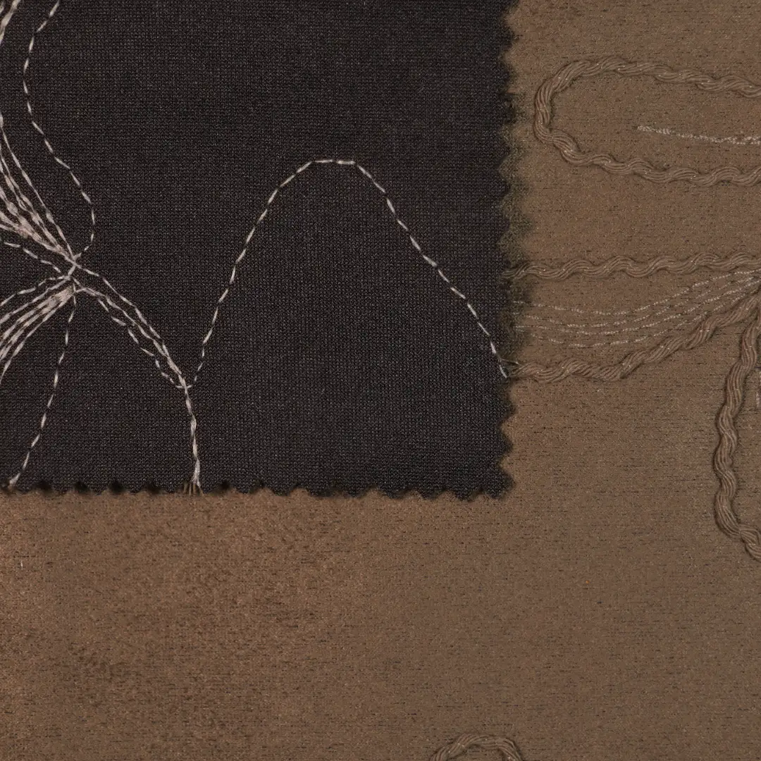 China Fabric for Jackets Suede Knit Fabric Polyester Spandex brown color buy from China wholesaler bulk order at wholesale price free worldwide shipping Alibaba