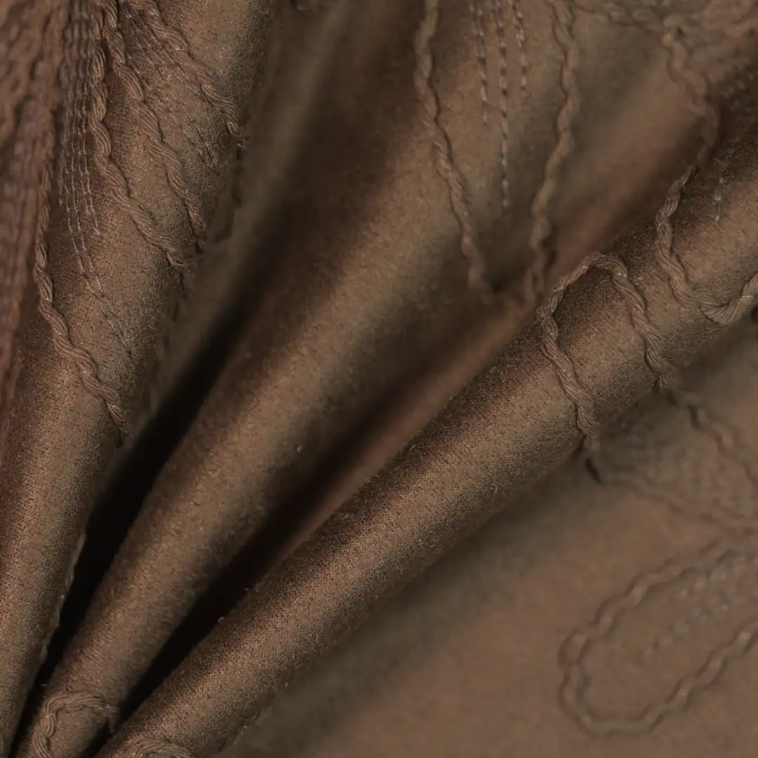 China Fabric for Jackets Suede Knit Fabric Polyester Spandex brown color buy from China wholesaler bulk order at wholesale price free worldwide shipping Alibaba