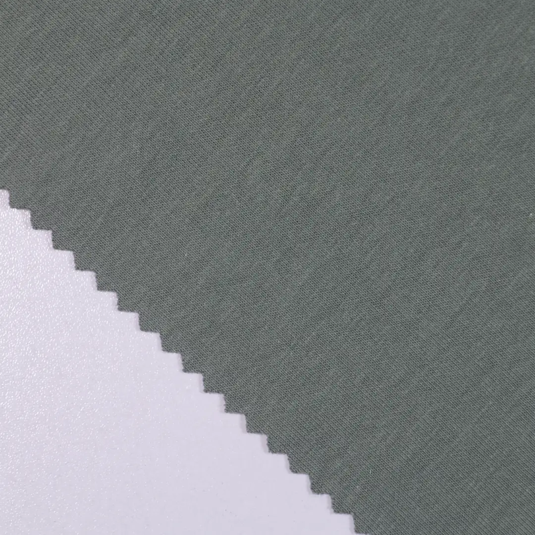 China Fabric for Jackets,Hoodie Interlock Knit Fabric Polyester Cotton Spandex Dark green color buy from China wholesaler bulk order at wholesale price free worldwide shipping Alibaba