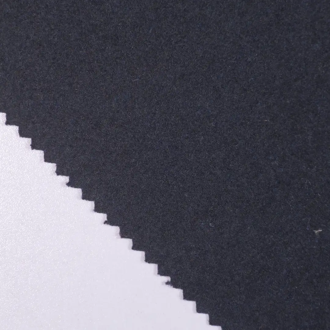 China Fabric for Trench Coat,Overcoat Melton Woolen Polyester Wool black color buy from China wholesaler bulk order at wholesale price free worldwide shipping Alibaba
