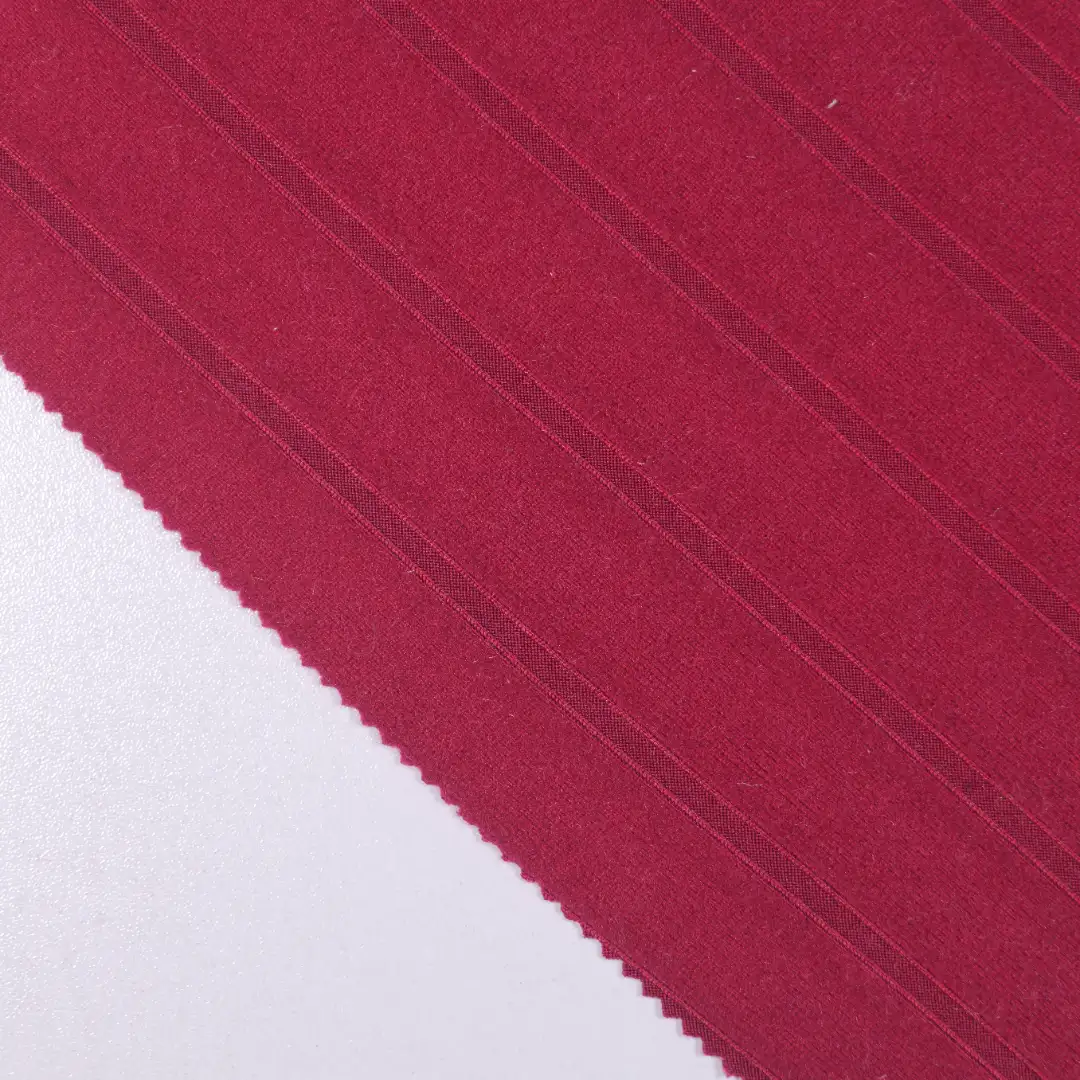 China Fabric for T-Shirt,Polo Shirt,Hoodie,Loungewear Rib Knit Fabric Polyester Spandex burgundy color buy from China wholesaler bulk order at wholesale price free worldwide shipping Alibaba