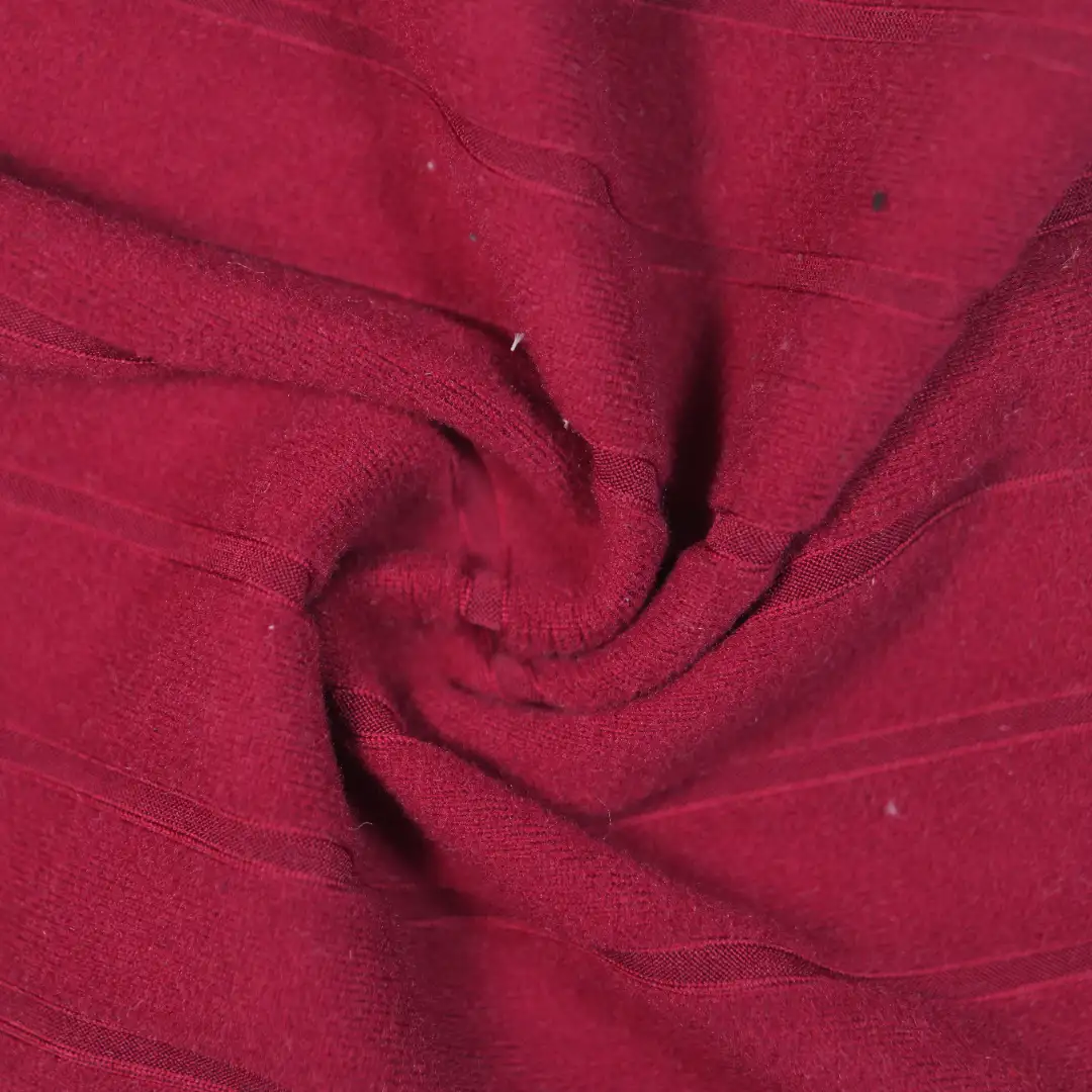 China Fabric for T-Shirt,Polo Shirt,Hoodie,Loungewear Rib Knit Fabric Polyester Spandex burgundy color buy from China wholesaler bulk order at wholesale price free worldwide shipping Alibaba