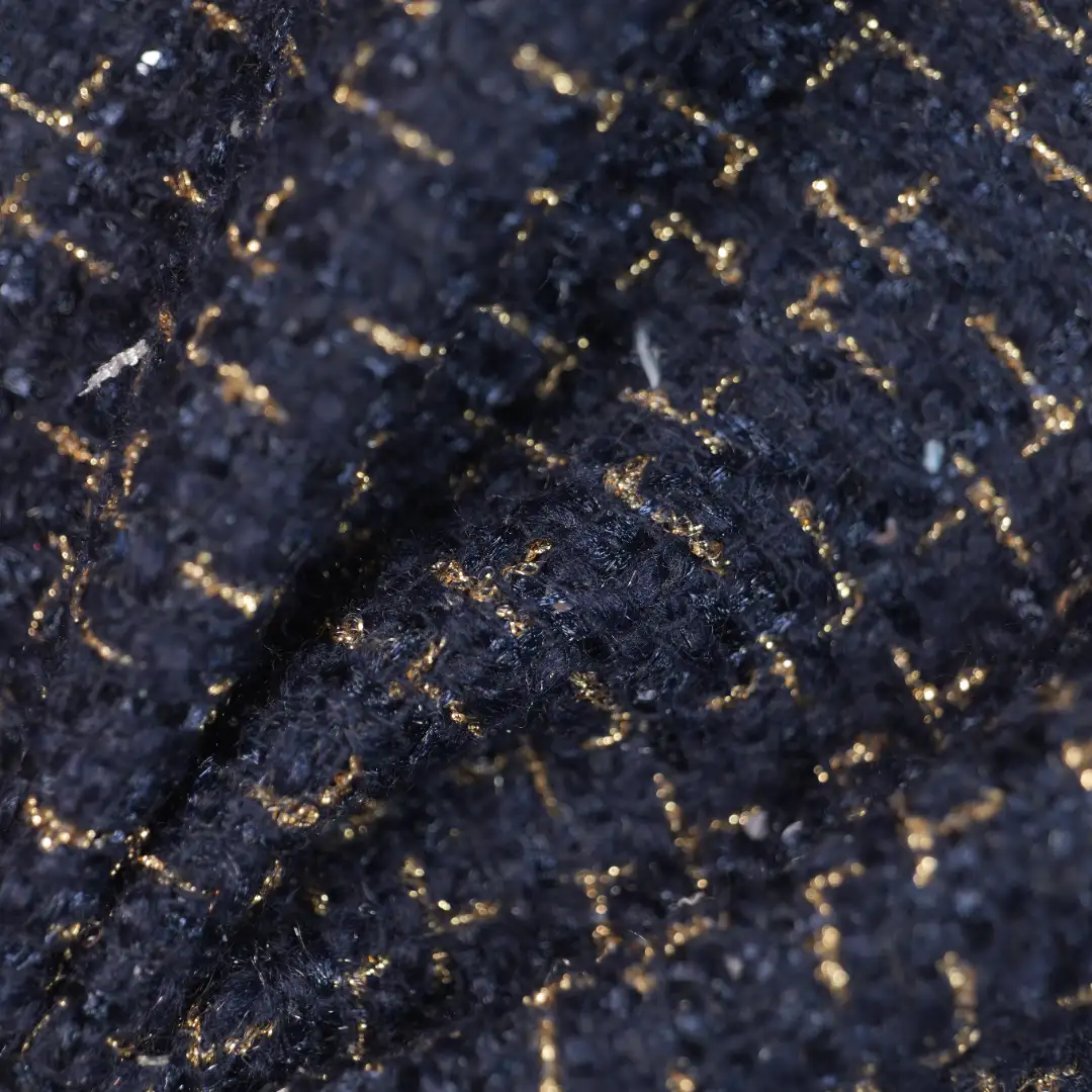 China Fabric for Trench Coat Chanel-Style Fabric Woolen Polyester black color buy from China wholesaler bulk order at wholesale price free worldwide shipping Alibaba