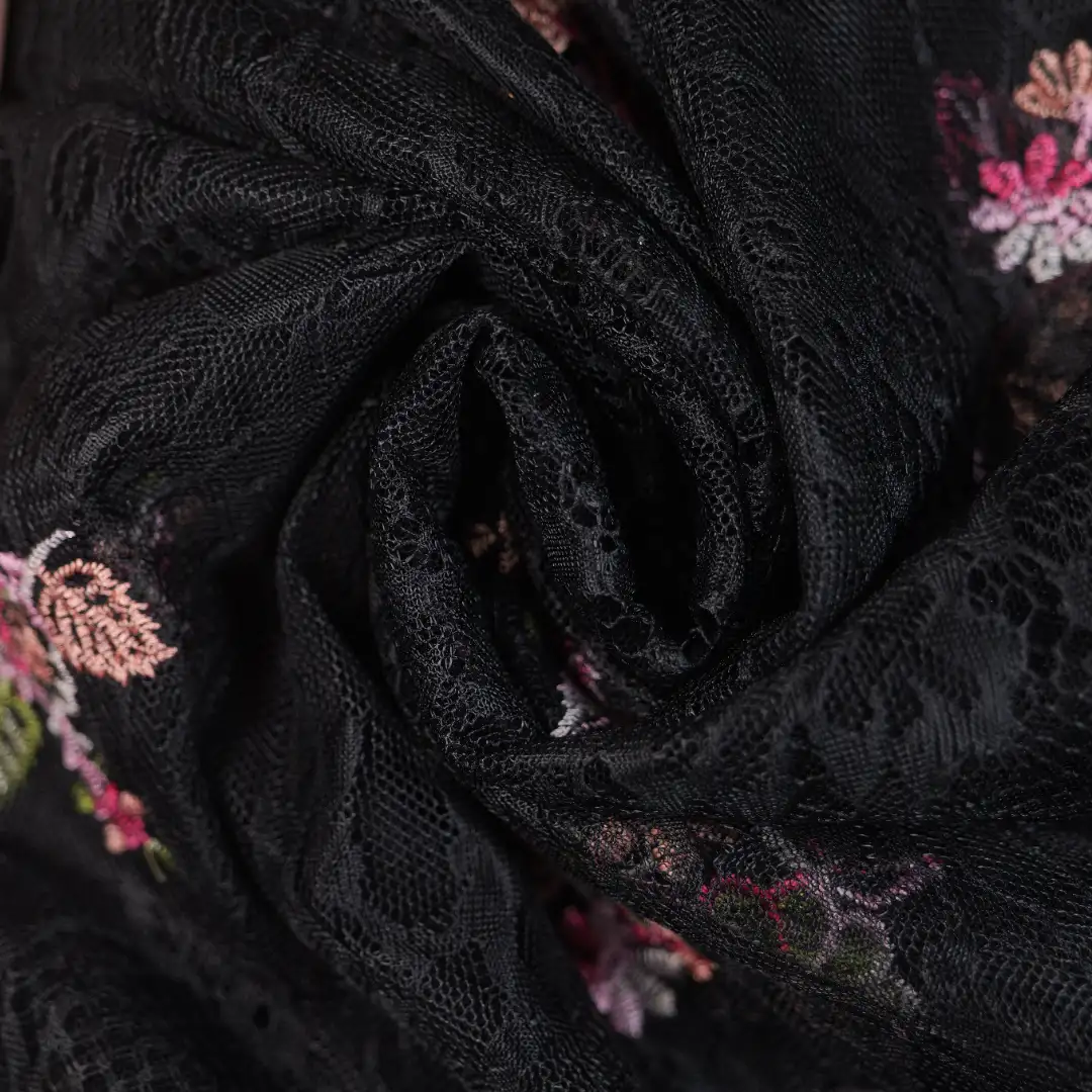 China Fabric for Bow Tie Short Sleeve Dress,Womens Quilted A-Line Midi Skirt,Womens Long-Sleeved Dress Swimsuit Schiffli Synthetic Woven Fabric Nylon black color buy from China wholesaler bulk order at wholesale price free worldwide shipping Alibaba