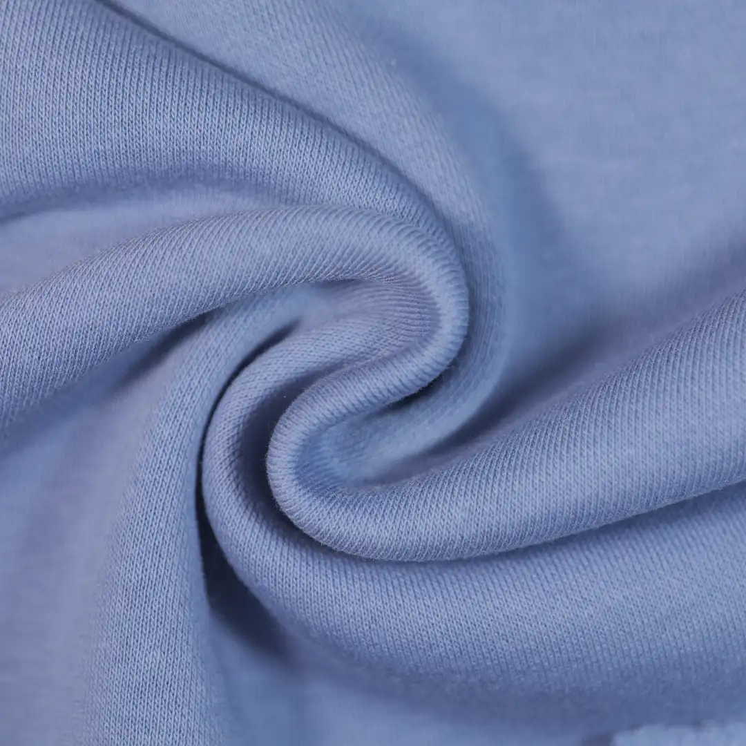 China Fabric for Hoodie Fleece Knit Fabric Cotton Polyester blue color buy from China wholesaler bulk order at wholesale price free worldwide shipping Alibaba