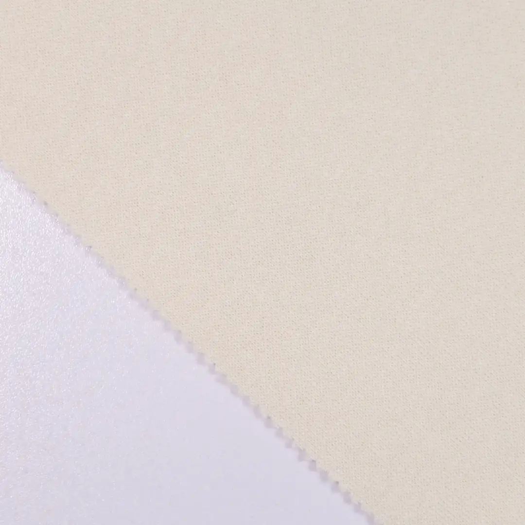China Fabric for Hoodie Fleece Knit Fabric Cotton Polyester Beige color buy from China wholesaler bulk order at wholesale price free worldwide shipping Alibaba