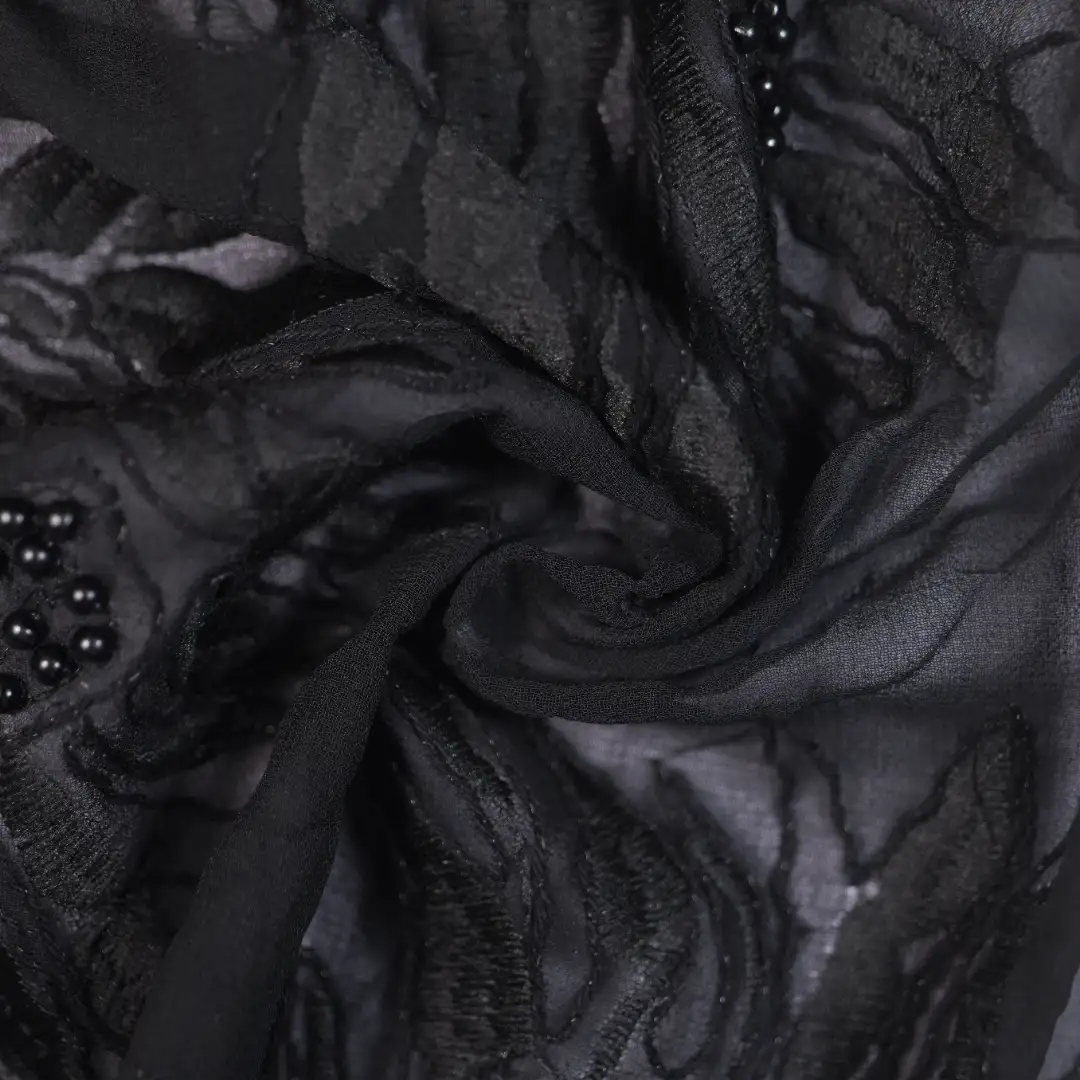 China Fabric for Skirt Chiffon Synthetic Woven Fabric Polyester black color buy from China wholesaler bulk order at wholesale price free worldwide shipping Alibaba