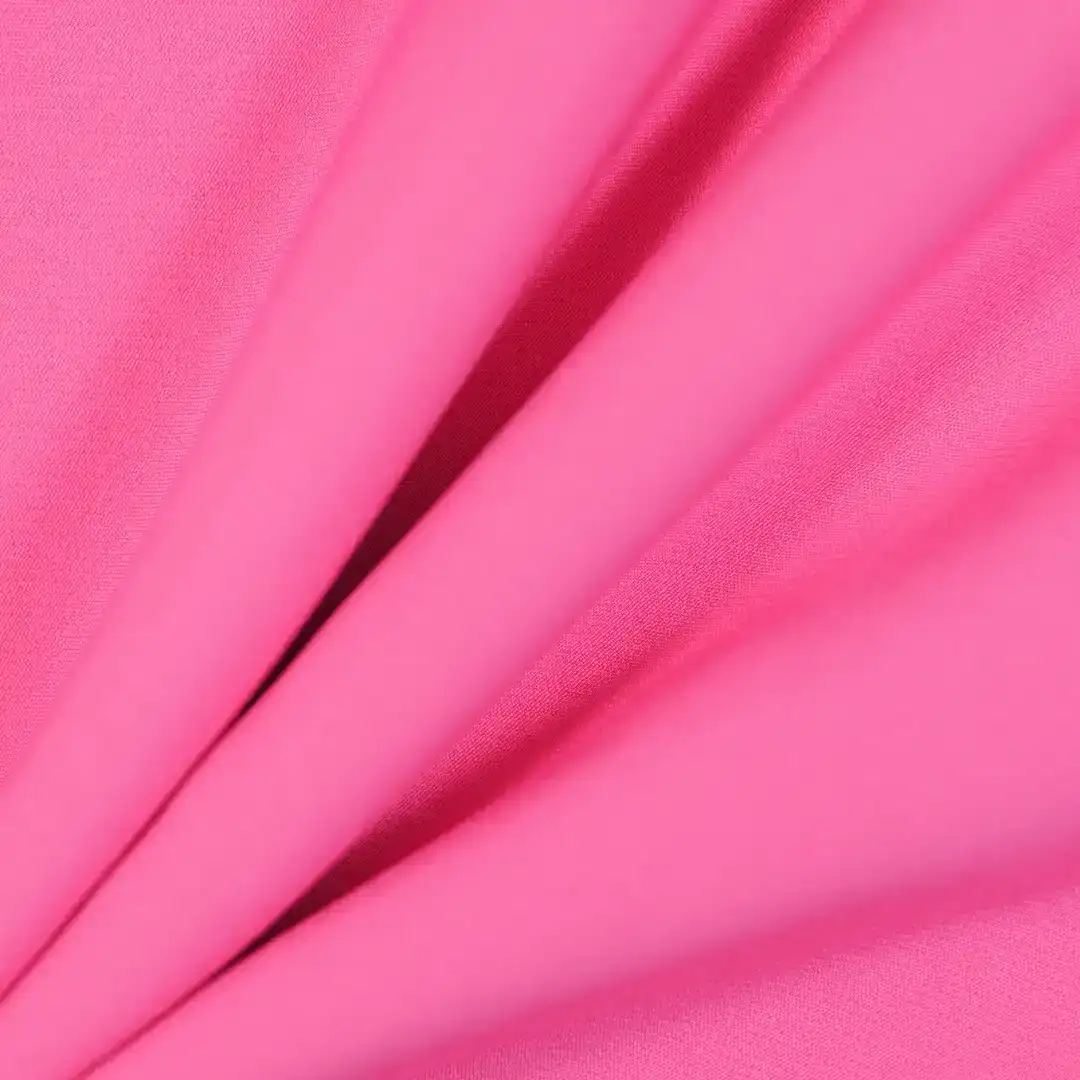 China Fabric for Suit,Puffball Strappy Dress,Womens Mid Rise Wide Leg Pants Polyester/Rayon Plain Woven Blended Fabric Polyester Spandex pink color buy from China wholesaler bulk order at wholesale price free worldwide shipping Alibaba