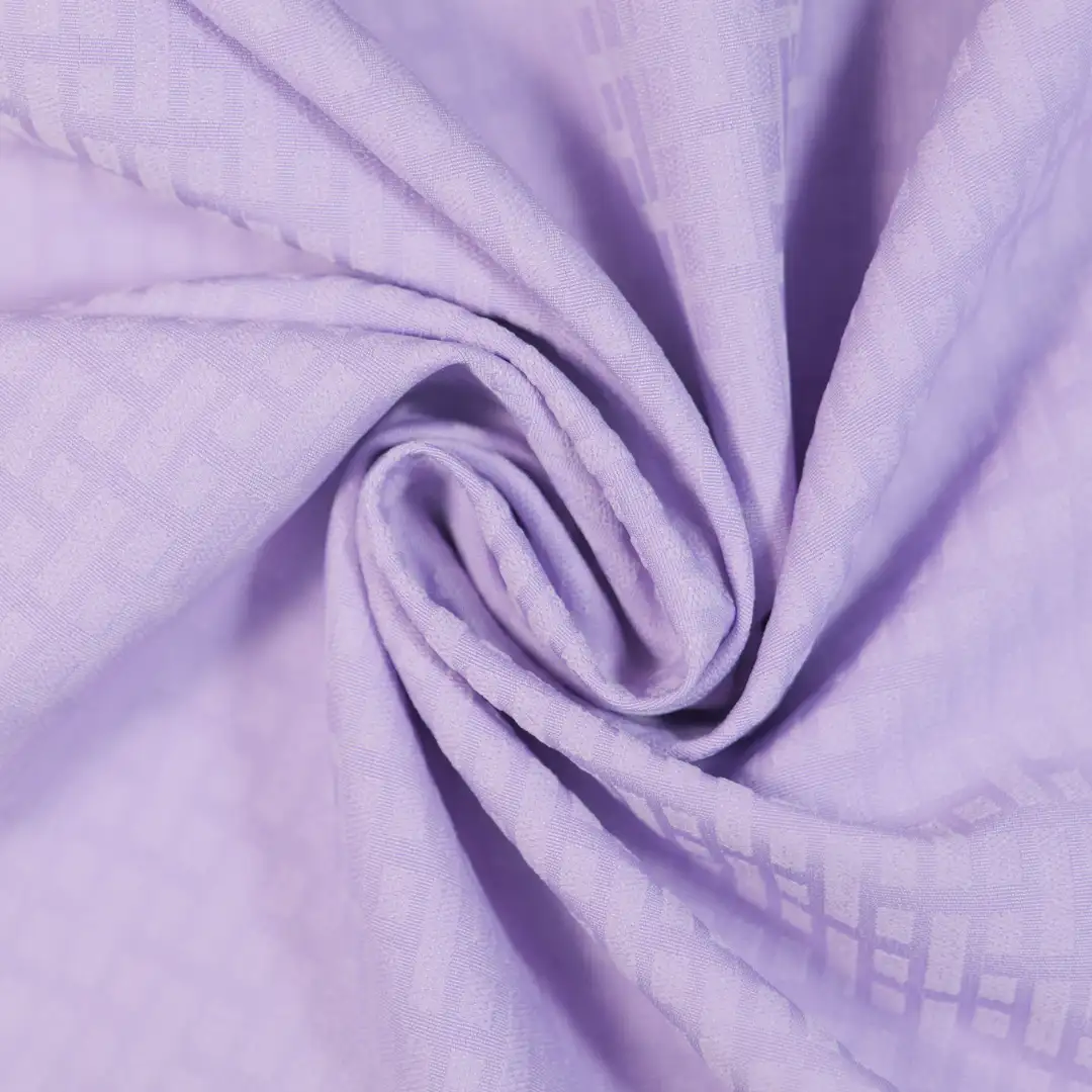 China Fabric for Shirt,Pants,Skirt Jacquard Woven Blended Fabric Polyester Elastane purple color buy from China wholesaler bulk order at wholesale price free worldwide shipping Alibaba