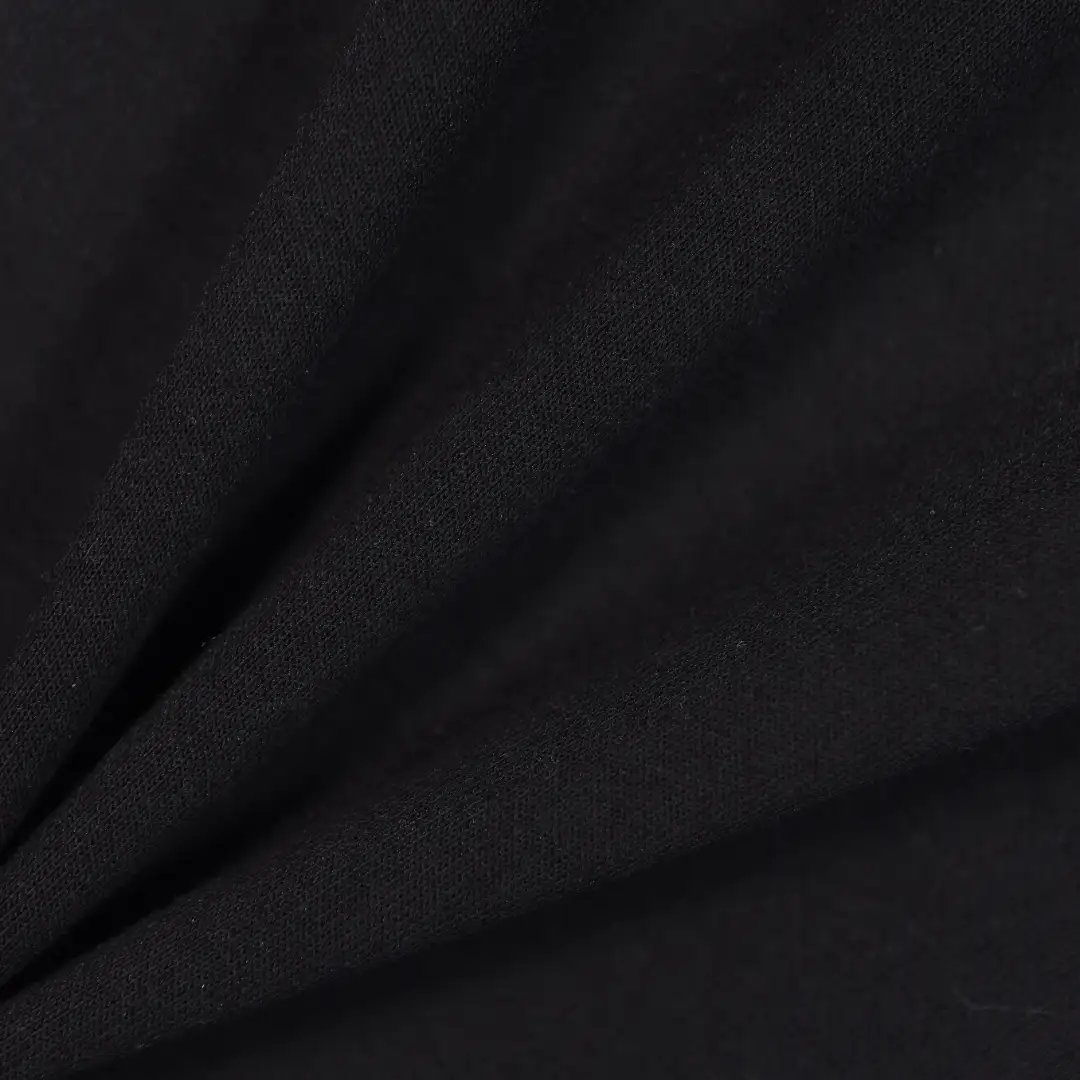 China Fabric for Jackets,Hoodie Interlock Knit Fabric Cotton Nylon black color buy from China wholesaler bulk order at wholesale price free worldwide shipping Alibaba