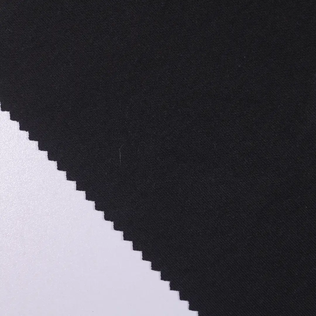 China Fabric for Jackets,Hoodie Interlock Knit Fabric Cotton Nylon black color buy from China wholesaler bulk order at wholesale price free worldwide shipping Alibaba