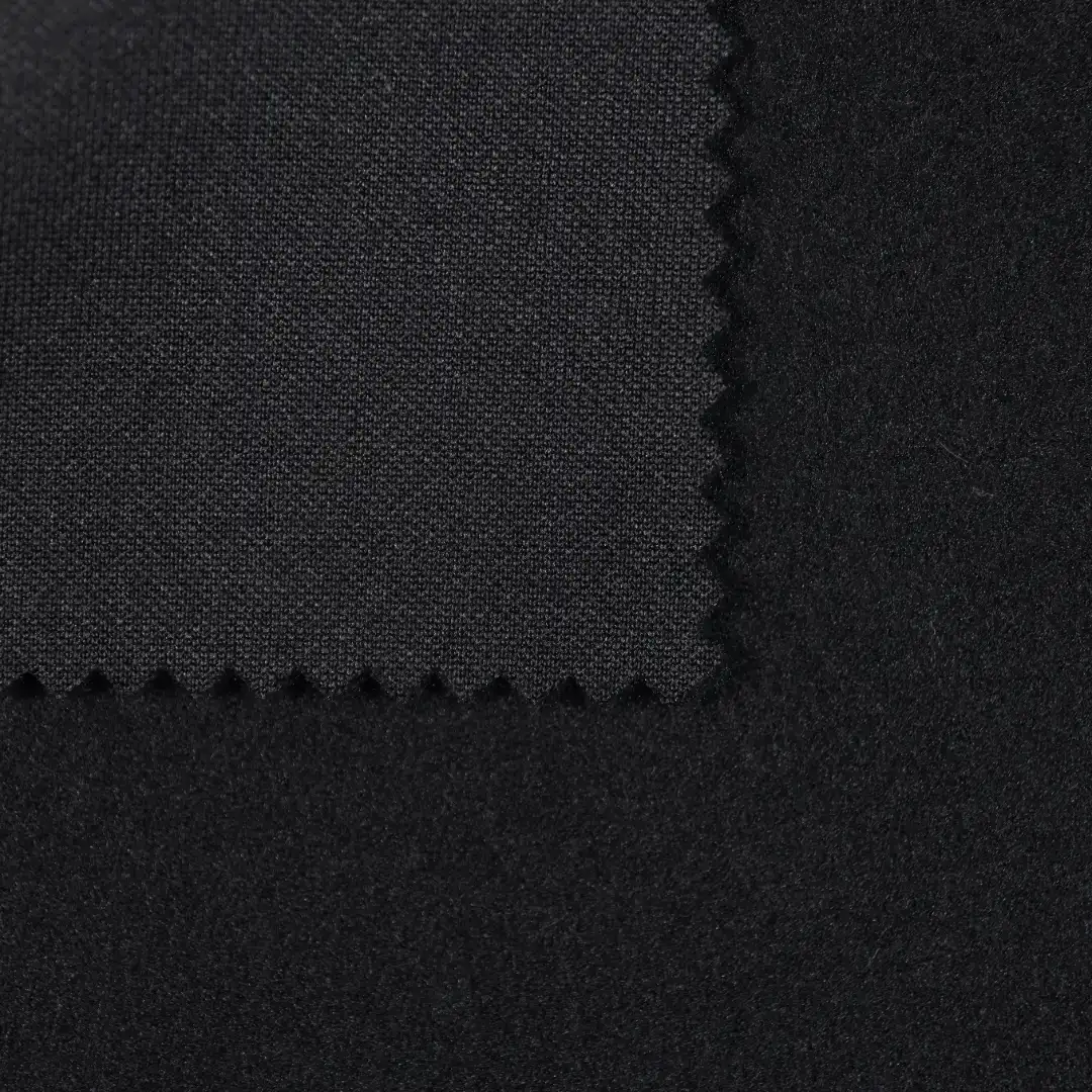 China Fabric for Jackets Fleece Knit Fabric Polyester black color buy from China wholesaler bulk order at wholesale price free worldwide shipping Alibaba