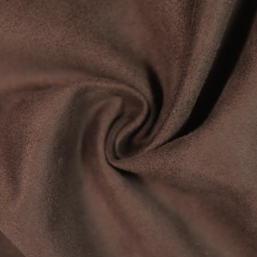 China Fabric for Jackets Suede Knit Fabric Polyester Spandex brown color buy from China wholesaler bulk order at wholesale price free worldwide shipping Alibaba
