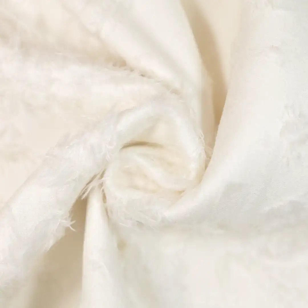 China Fabric for Shirt,Jackets,Skirt Jacquard Woven Blended Fabric Acrylic Chenille Wool Polyester Silk white2 color buy from China wholesaler bulk order at wholesale price free worldwide shipping Alibaba