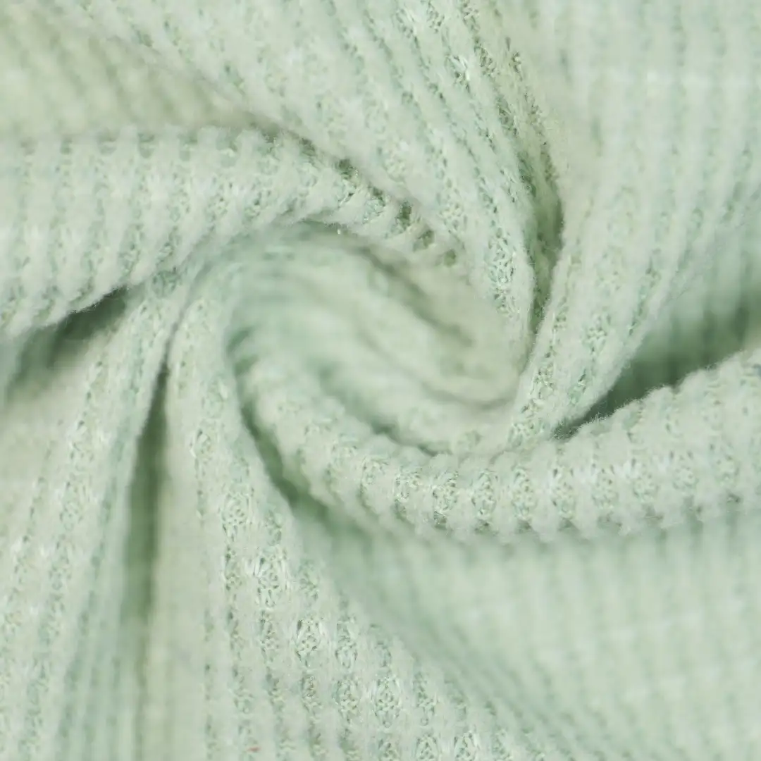 China Fabric for T-Shirt,Polo Shirt,Loungewear Waffle Knit Fabric Polyester Spandex green color buy from China wholesaler bulk order at wholesale price free worldwide shipping Alibaba