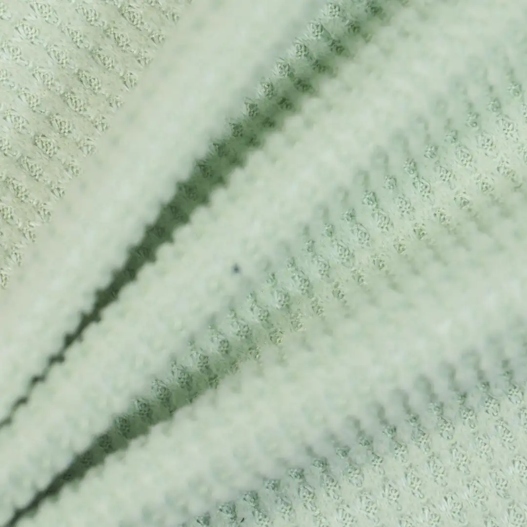 China Fabric for T-Shirt,Polo Shirt,Loungewear Waffle Knit Fabric Polyester Spandex green color buy from China wholesaler bulk order at wholesale price free worldwide shipping Alibaba
