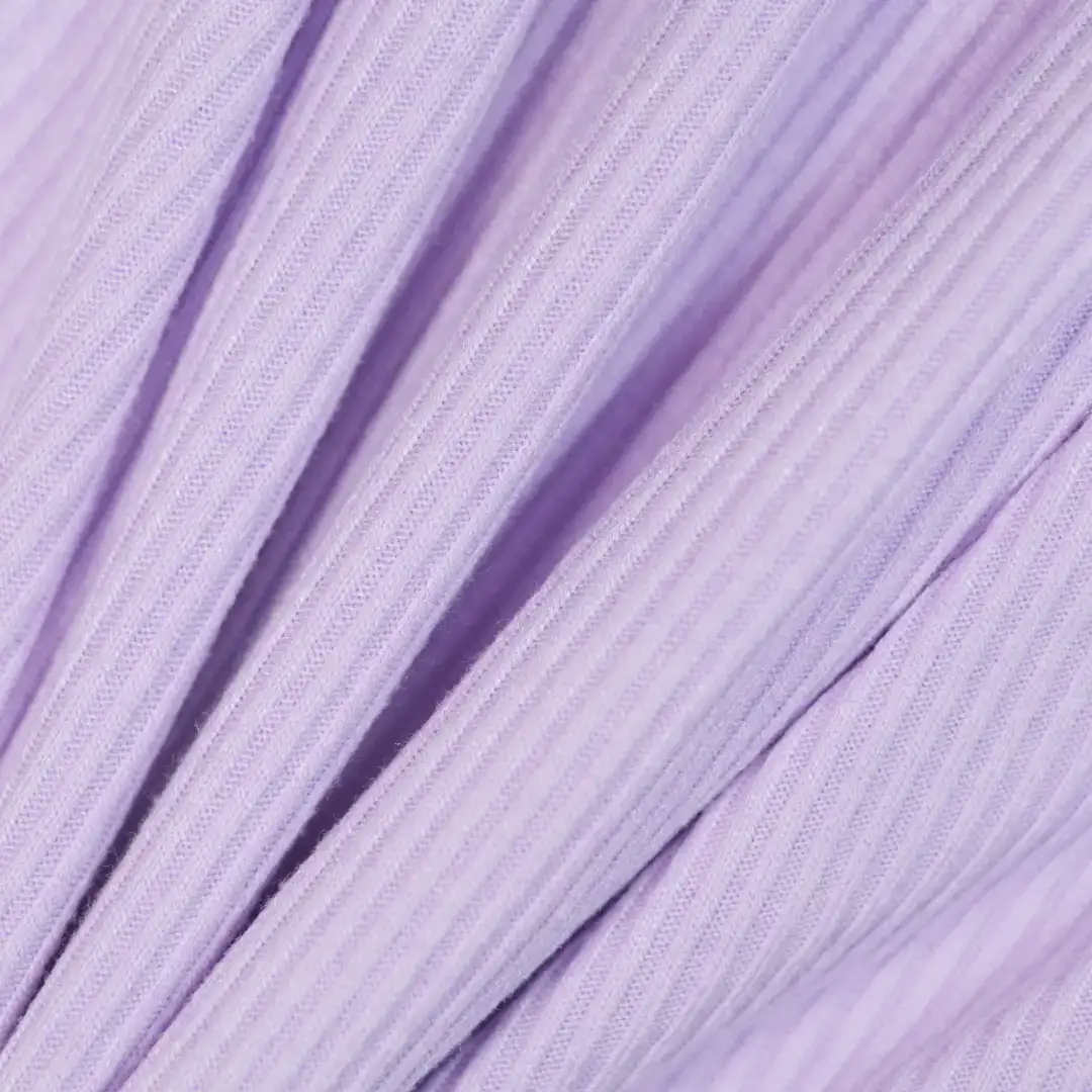China Fabric for T-Shirt,Skirt,Wide Leg Trousers,Pieced Rib Half-Zip Hoodie Rib Knit Fabric Rayon Polyester Nylon Spandex Violet color buy from China wholesaler bulk order at wholesale price free worldwide shipping Alibaba