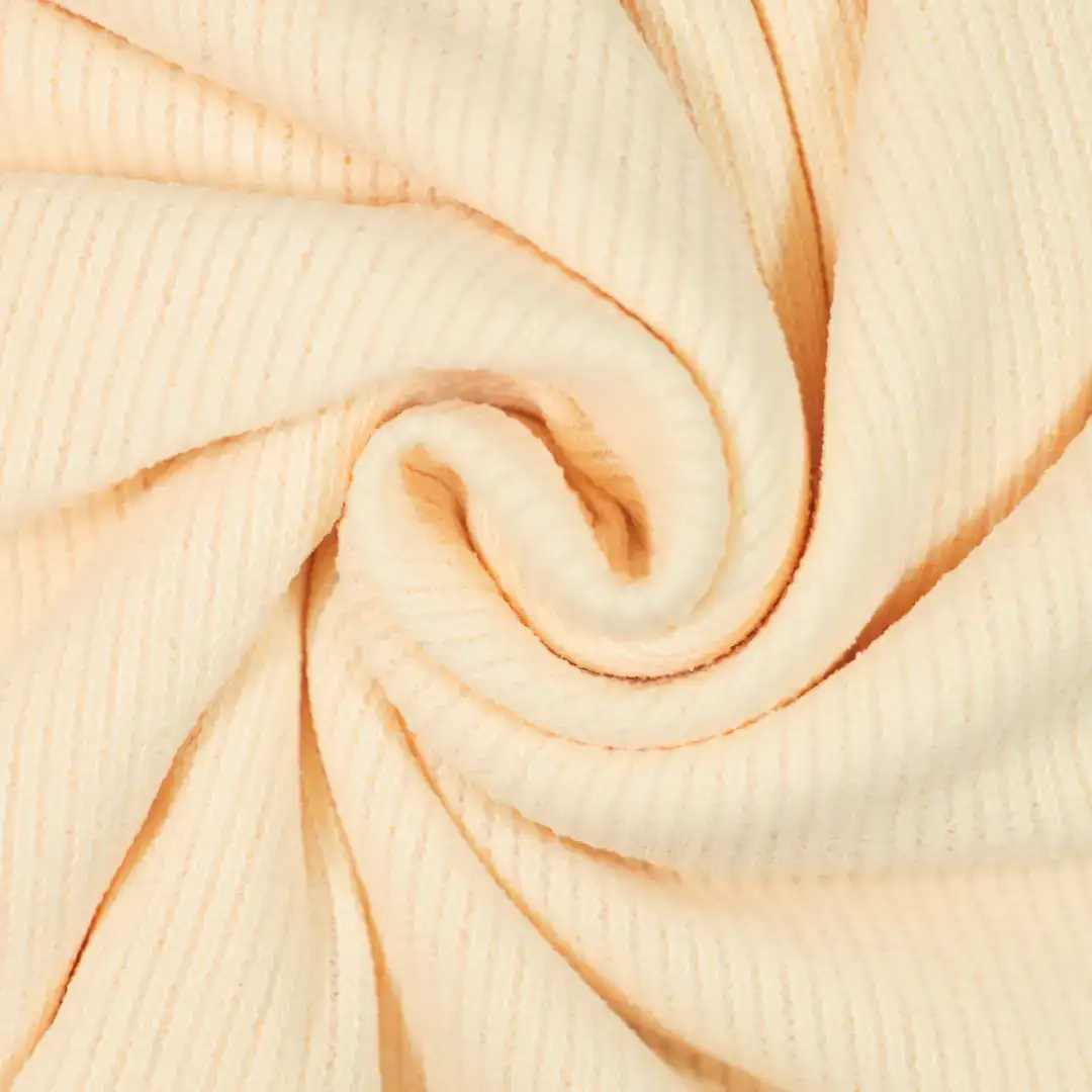 China Fabric for Skirt,Backless Beach Dress,Womens High Neck Tight Layer Top Rib Knit Fabric Polyester Spandex rice color buy from China wholesaler bulk order at wholesale price free worldwide shipping Alibaba