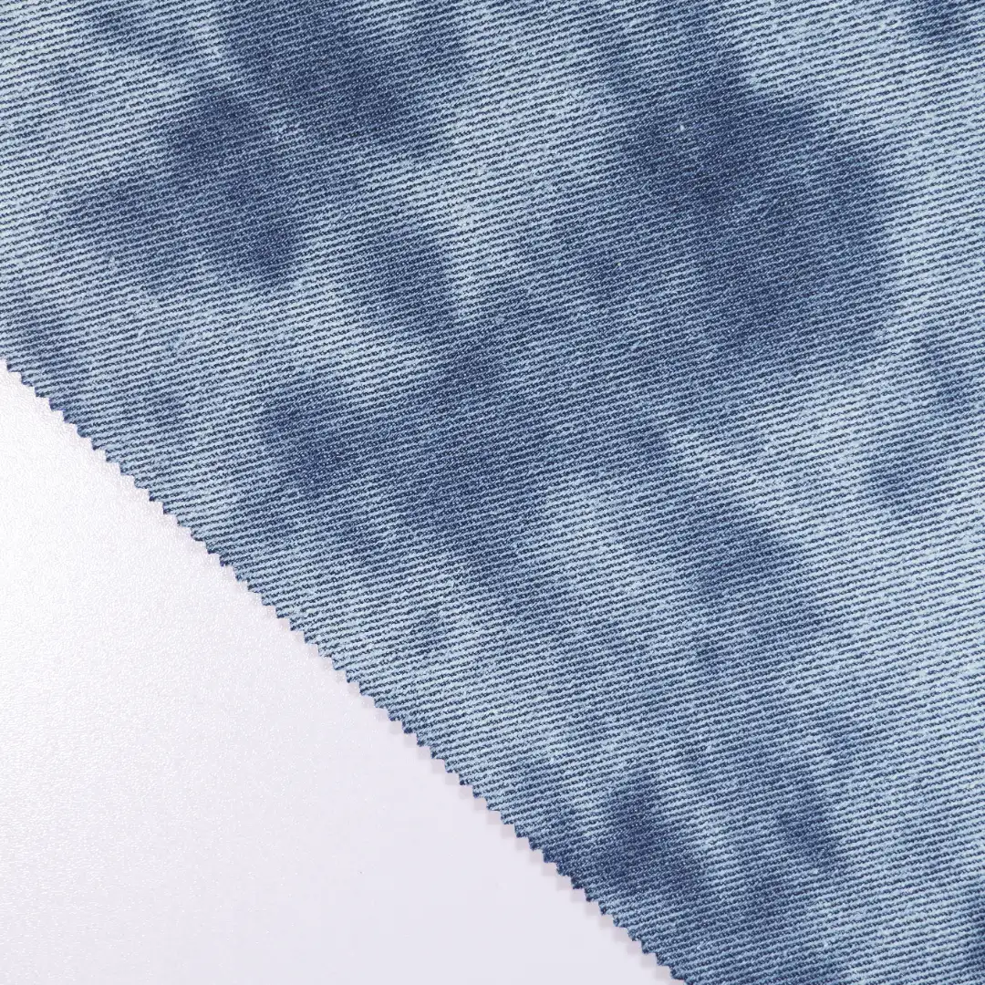 China Fabric for Pants,Skirt,Strap Midi Dress CVC Twill Woven Blended Fabric Cotton Polyester BLUE color buy from China wholesaler bulk order at wholesale price free worldwide shipping Alibaba