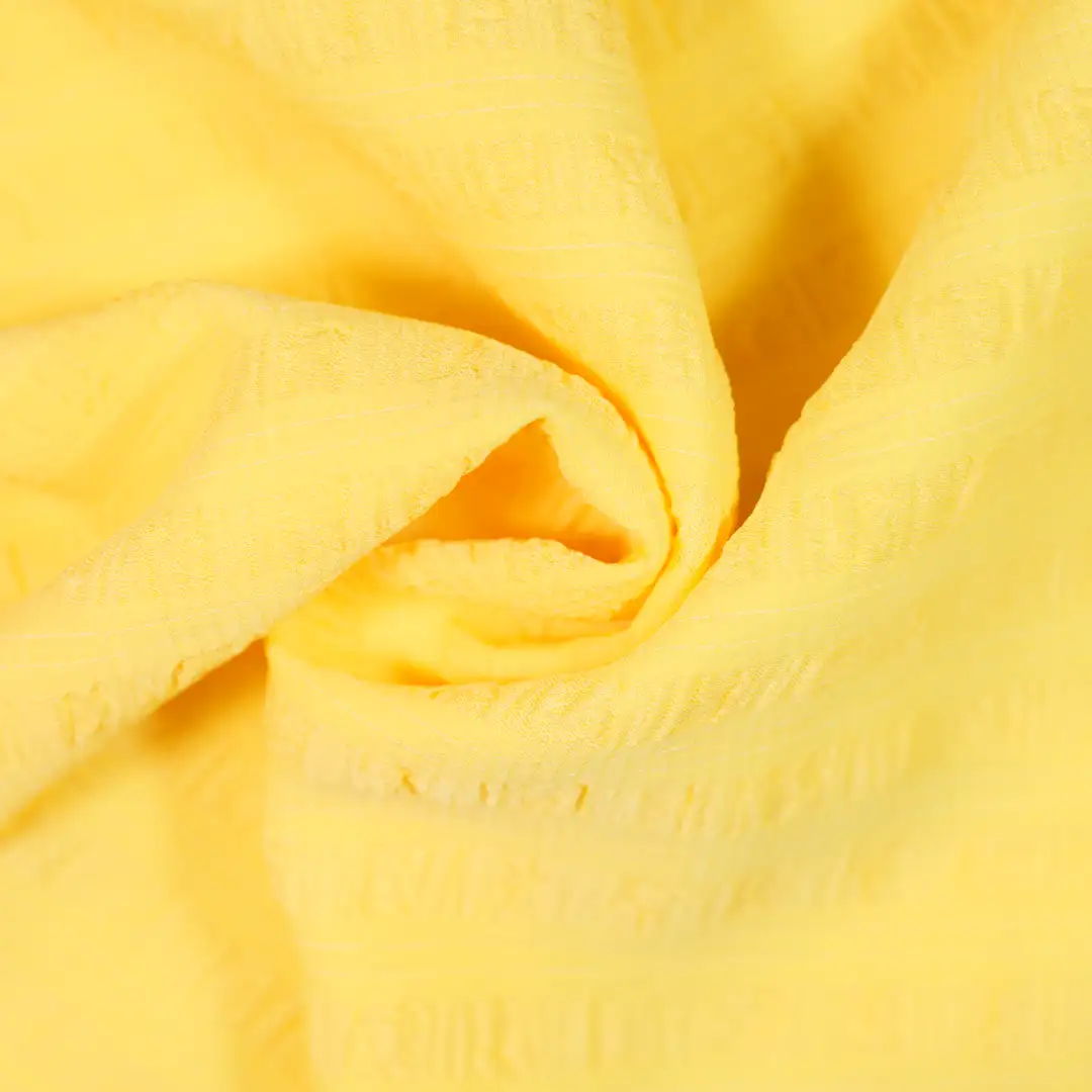 China Fabric for Skirt,Over Shirt,Backless Beach Dress Jacquard Woven Blended Fabric Polyester Spandex yellow color buy from China wholesaler bulk order at wholesale price free worldwide shipping Alibaba