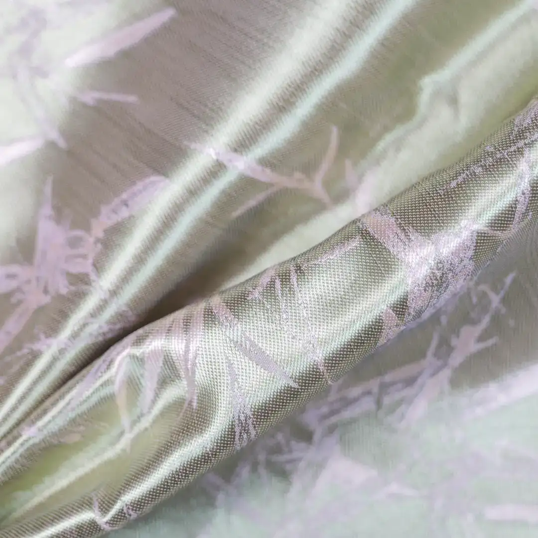 China Fabric for Shirt,Skirt,Backless Beach Dress Jacquard Woven Blended Fabric Synthetic Silk Polyester pink green color buy from China wholesaler bulk order at wholesale price free worldwide shipping Alibaba