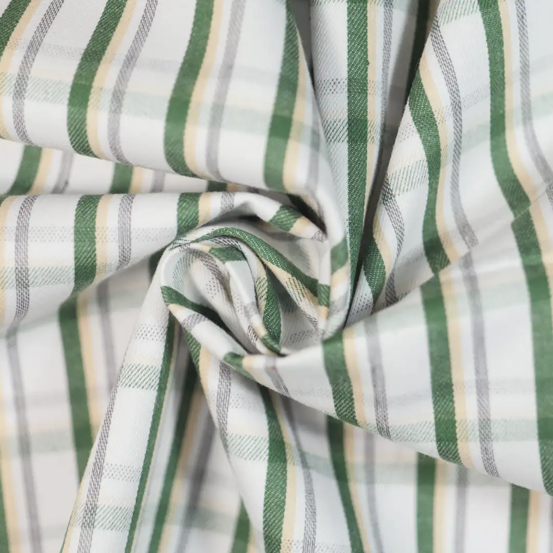 China Fabric for Shirt,Skirt,Backless Beach Dress Yarn Dyed Check Natural Woven Fabric Cotton GREEN WHITE color buy from China wholesaler bulk order at wholesale price free worldwide shipping Alibaba