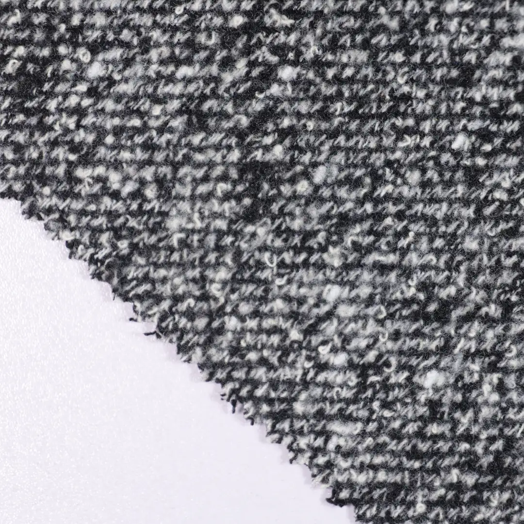 China Fabric for Trench Coat,Overcoat Woolen Tweed Woolen Polyester Wool black&white color buy from China wholesaler bulk order at wholesale price free worldwide shipping Alibaba