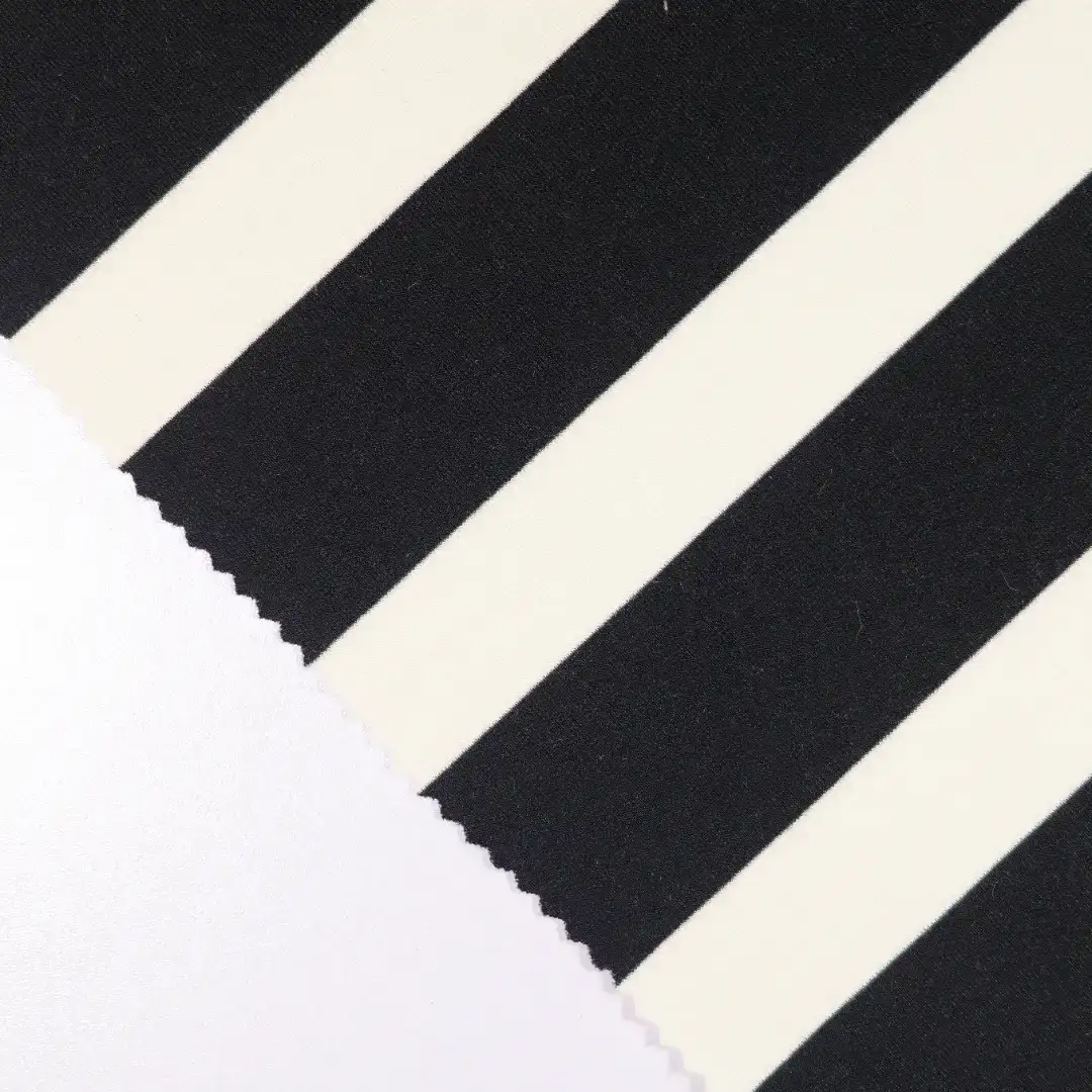 China Fabric for T-Shirt,Polo Shirt,Hoodie,Loungewear Yarn-dyed fabric Knit Fabric Polyester Modal Spandex black&white color buy from China wholesaler bulk order at wholesale price free worldwide shipping Alibaba