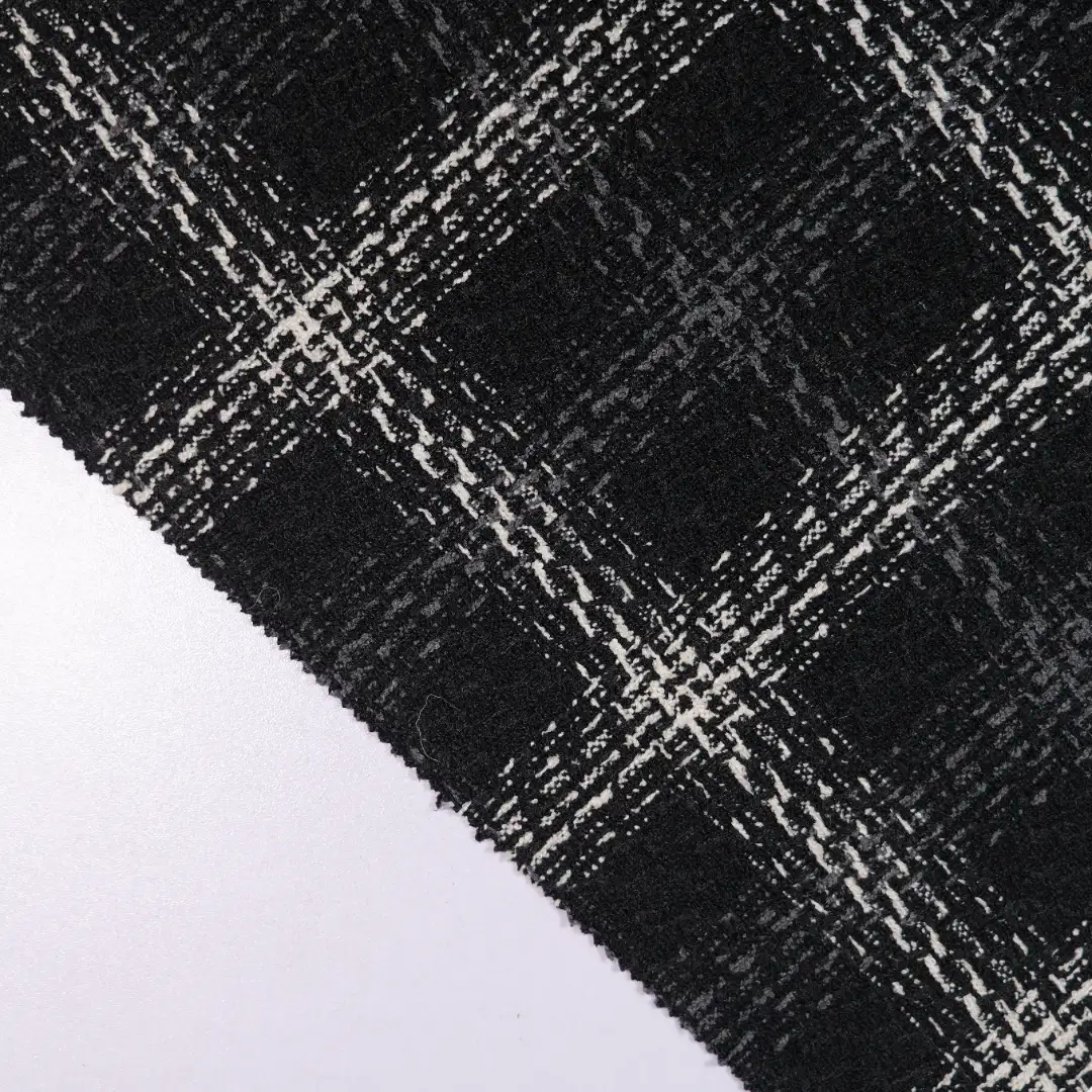 China Fabric for Jackets,Overcoat Woolen Tweed Woolen Polyester black color buy from China wholesaler bulk order at wholesale price free worldwide shipping Alibaba