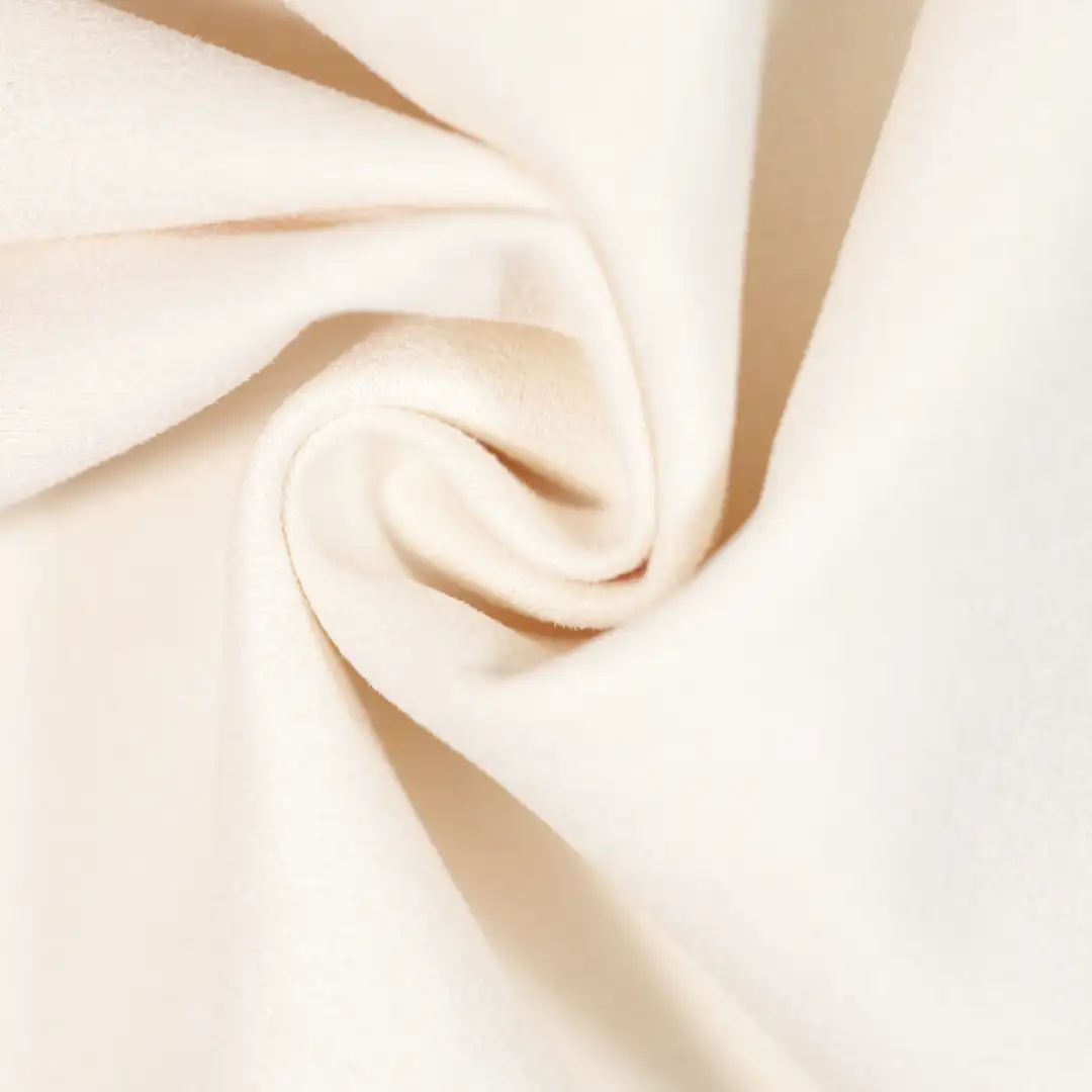 China Fabric for Jackets Suede Knit Fabric Polyester Spandex Milky white color buy from China wholesaler bulk order at wholesale price free worldwide shipping Alibaba